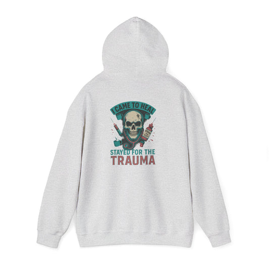 Trauma Hoodie, Cozy Unisex Sweatshirt for Comfort Fans, Perfect for Gifts, Casual Wear, and Halloween