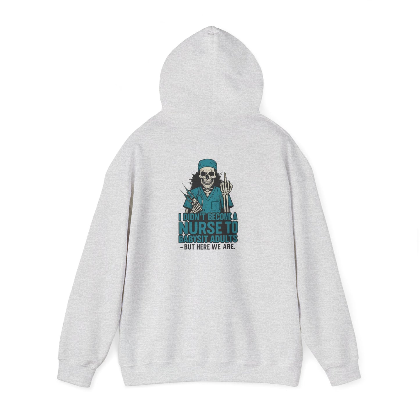 Funny Nurse Hoodie with Skeleton Design, Gift for Nursing Students, Halloween Apparel, Cozy Sweatshirt for Healthcare Workers
