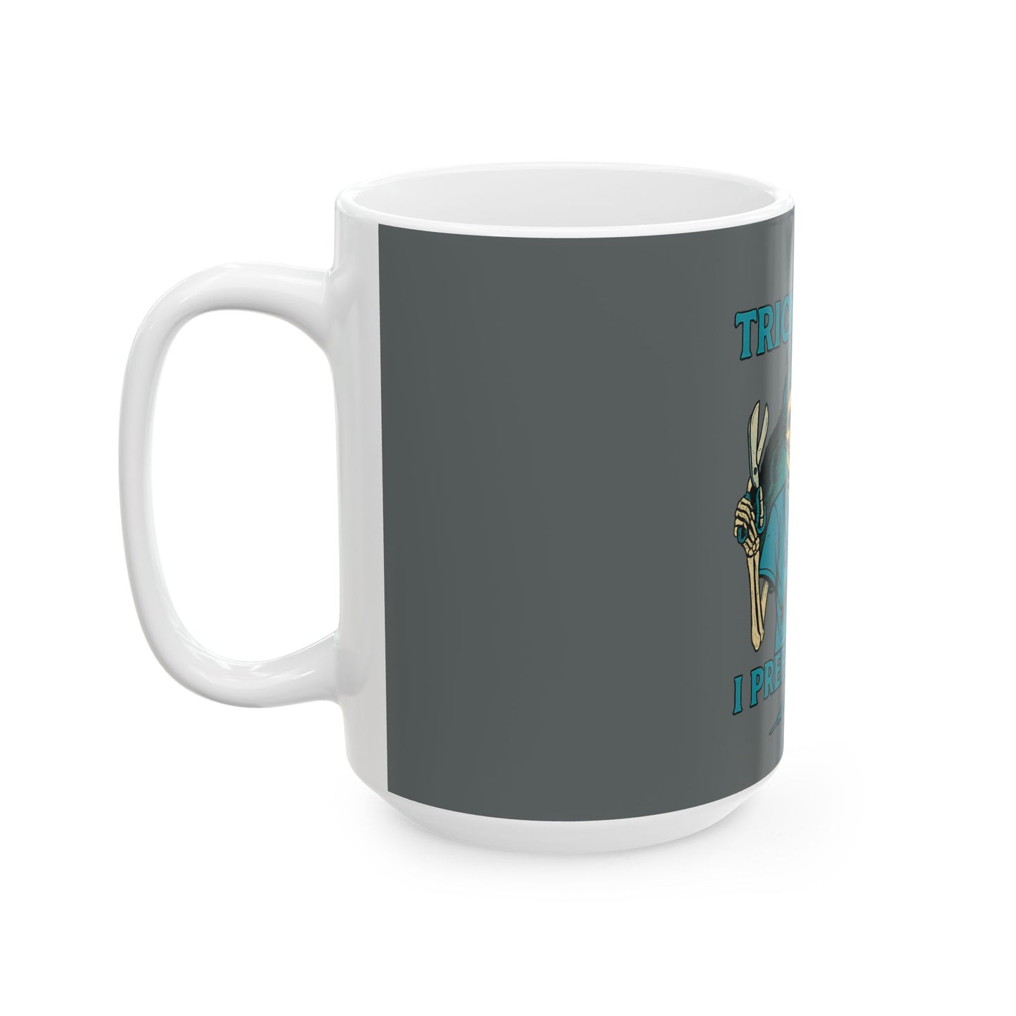 Halloween Medical Humor Mug | Trick or Treat? I Prefer Trauma | Gifts for Nurses, Halloween Decor, Fun Beverage Cup, Spooky Coffee Mug