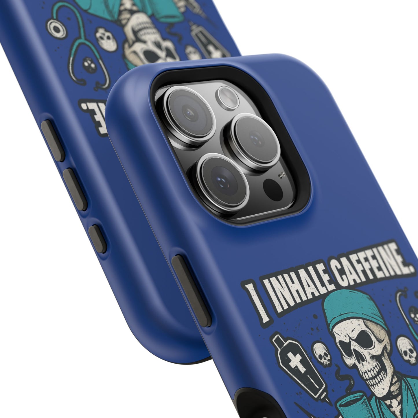 Funny Nurse Phone Case, Medical Humor, Gift for Healthcare Workers, Caffeine Lover Accessory, Skeleton Design
