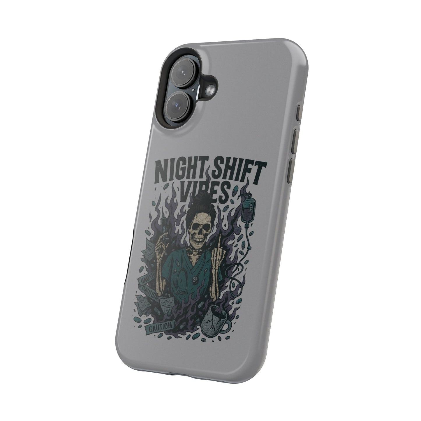“Night Shift Vibes” – Bright & Chaotic Nurse Phone Case