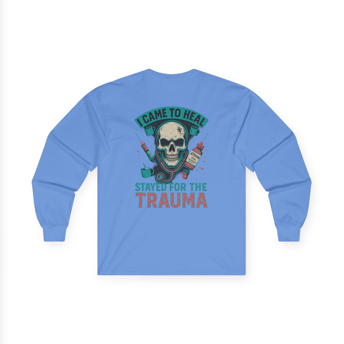 Trauma Healing Graphic Long Sleeve Tee - Perfect for Therapists, Mental Health Awareness, Unique Gift, Casual Wear