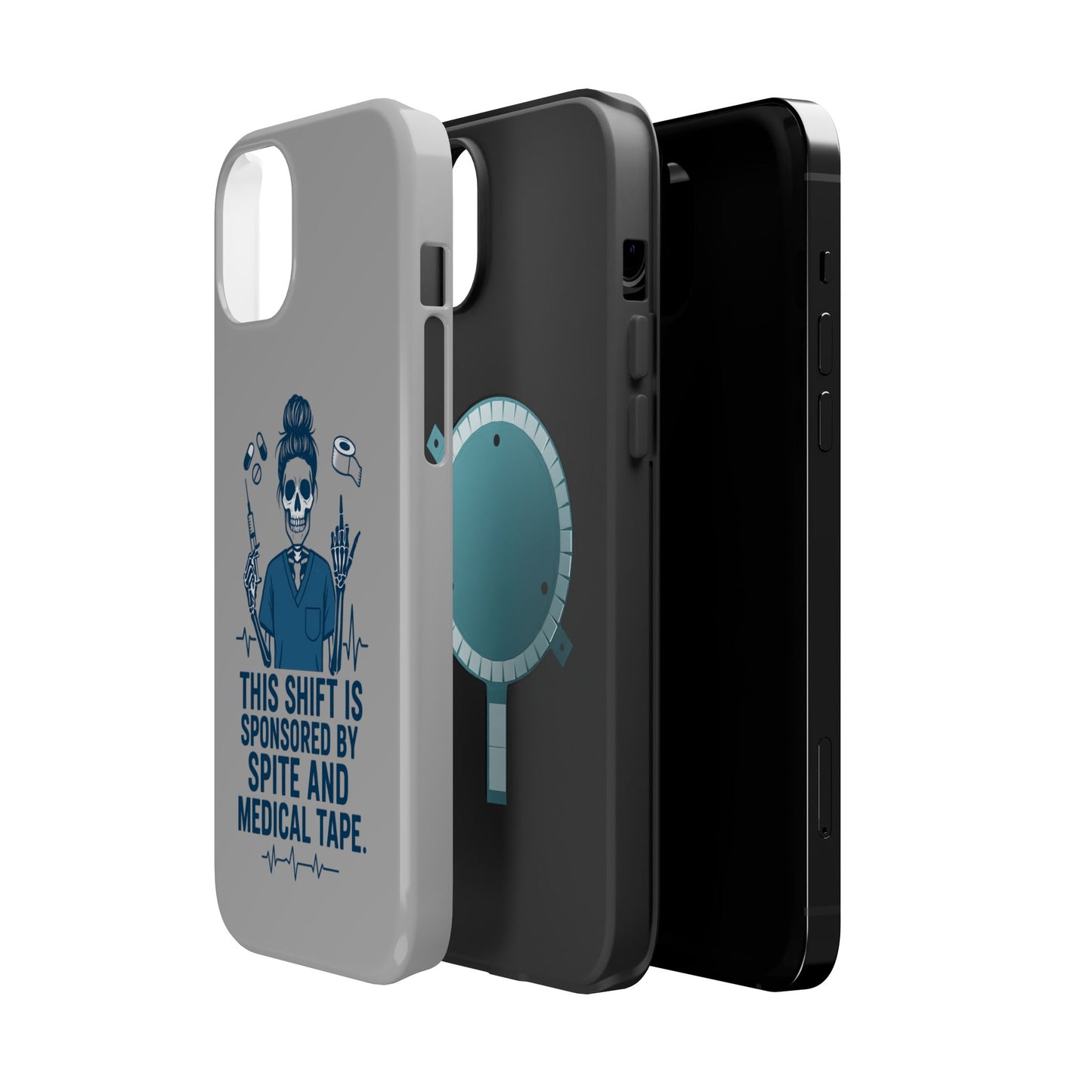 “This Shift Sponsored by Spite and Medical Tape” – Sarcastic Nurse Phone Case