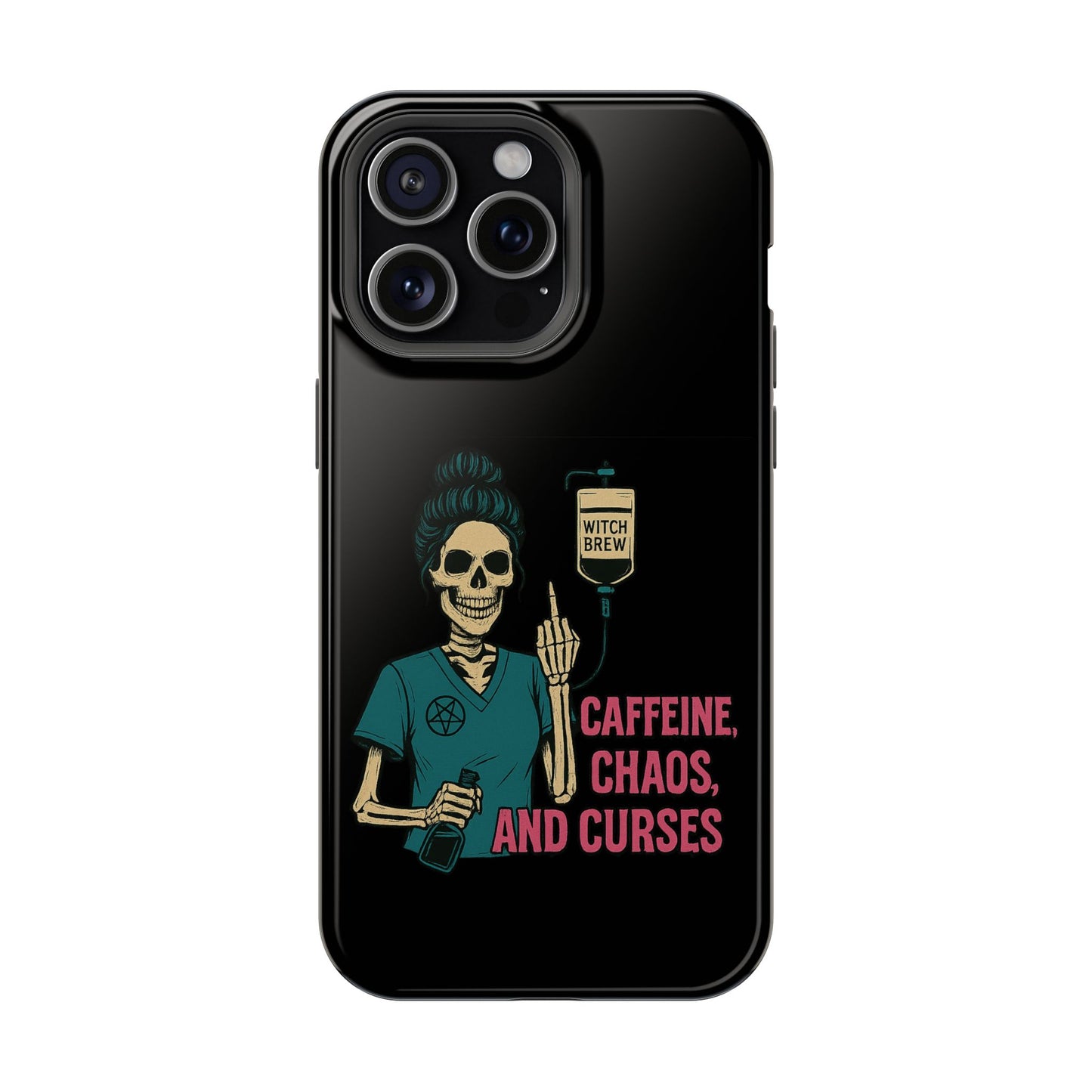 Caffeine Chaos Magnetic Phone Case, Halloween Gift, Witchy Accessories, Phone Cover, Spooky Style