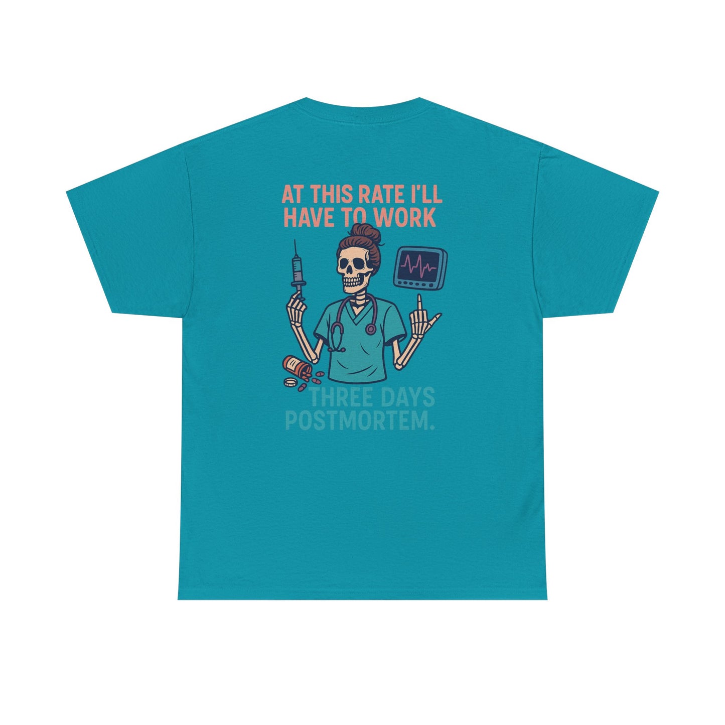 Lighthearted Skeleton Graphic Tee, Quirky Humor Shirt, Perfect Gift for Medical Professionals, Funny Halloween Apparel, Casual Everyday Wear