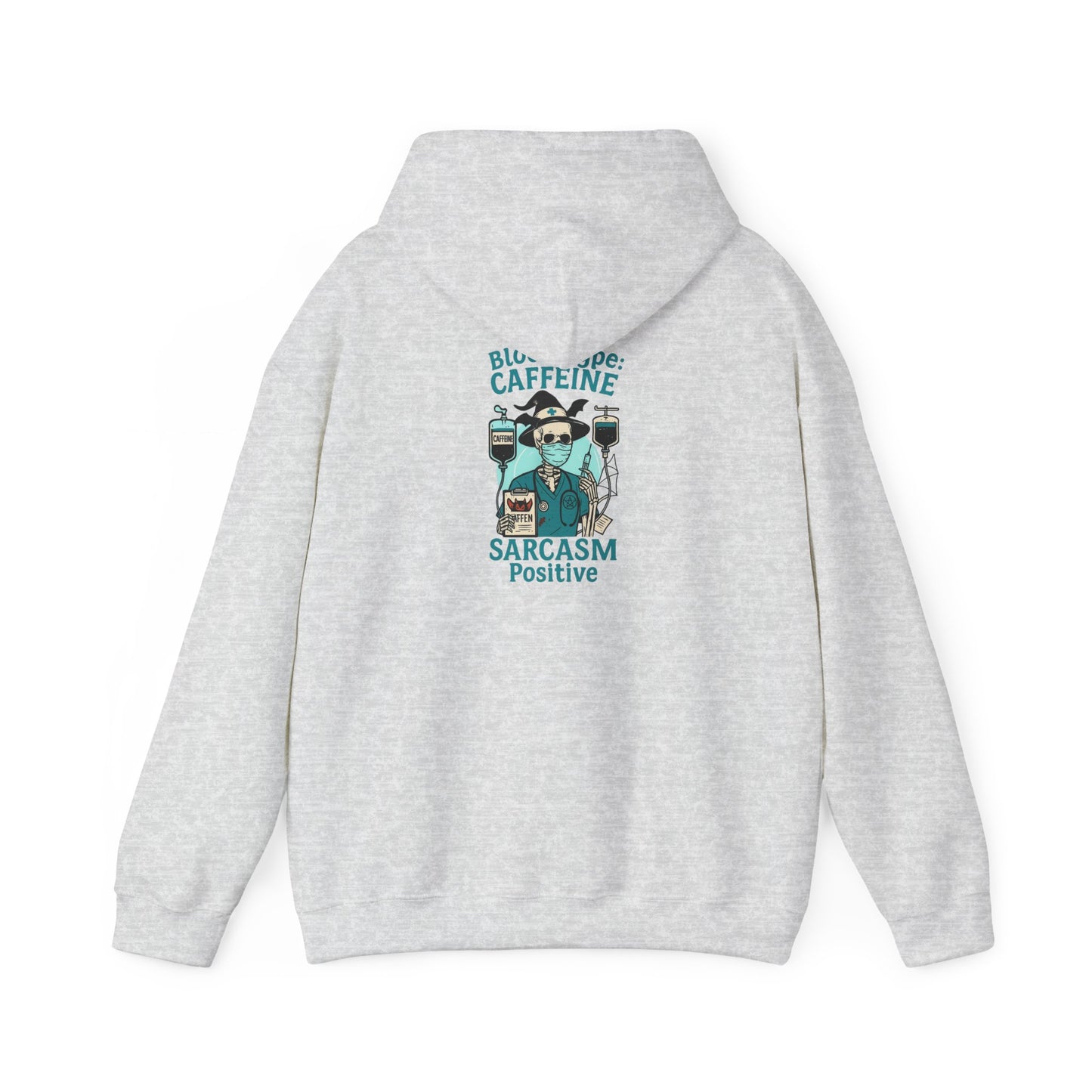 Caffeine & Sarcasm Hoodie, Cozy Pullover, Gift for Coffee Lovers, Funny Sweatshirt, Casual Wear, Unisex Apparel