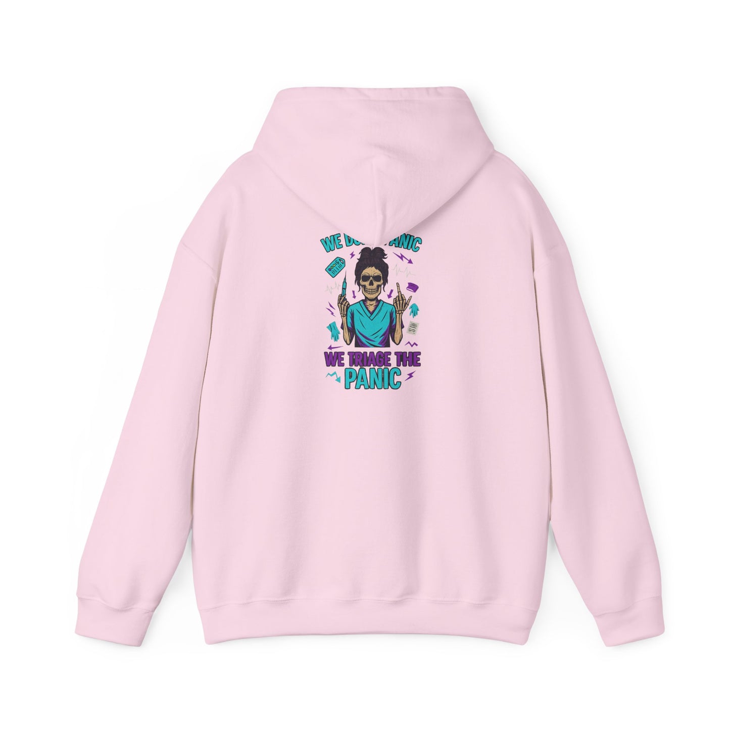"We Traded the Panic" Unisex Hoodie - Cozy Sweatshirt for Everyday Comfort, Gift for Fans of Humor, Casual Wear, Fall Style, [...]