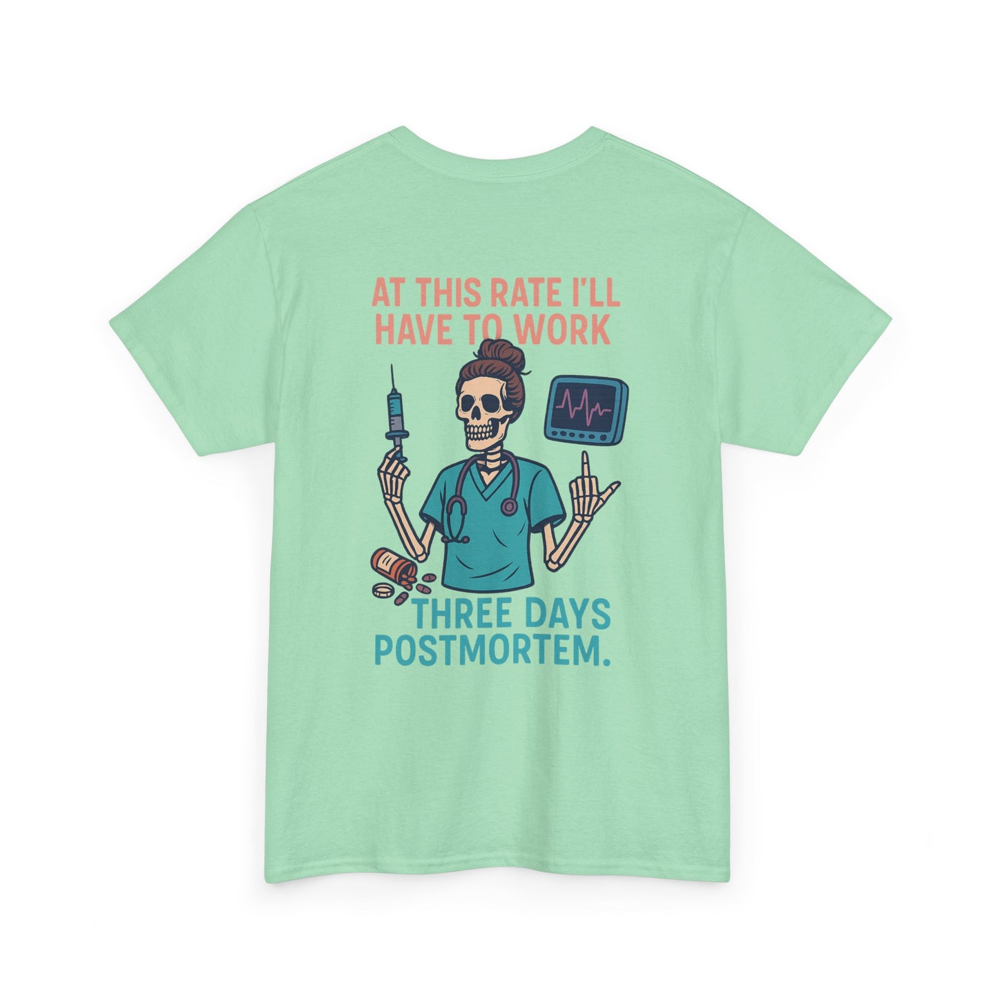 Lighthearted Skeleton Graphic Tee, Quirky Humor Shirt, Perfect Gift for Medical Professionals, Funny Halloween Apparel, Casual Everyday Wear