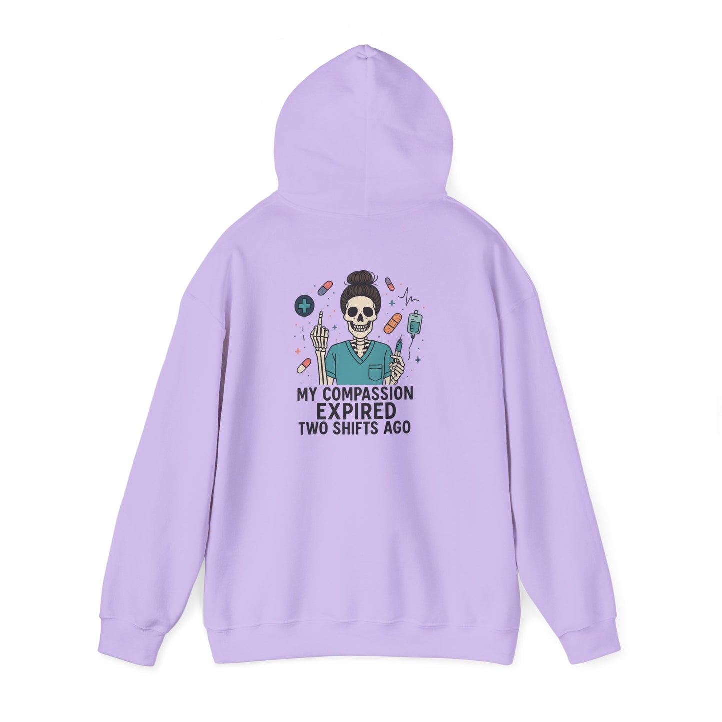 “My Compassion Expired Two Shifts Ago” – Funny Nurse Hoodie