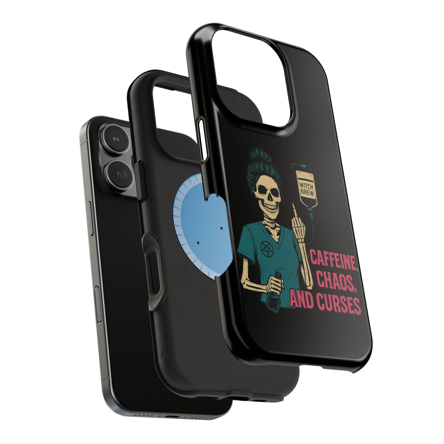 Caffeine Chaos Magnetic Phone Case, Halloween Gift, Witchy Accessories, Phone Cover, Spooky Style