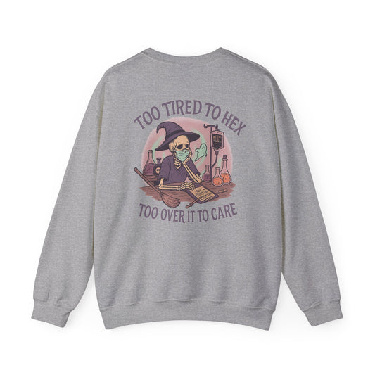 Too Tired to Hex Sweatshirt | Unisex Heavy Blend Crewneck | Witchy Graphic Sweater for Halloween | Perfect Gift for Her | Cozy Casual [...]