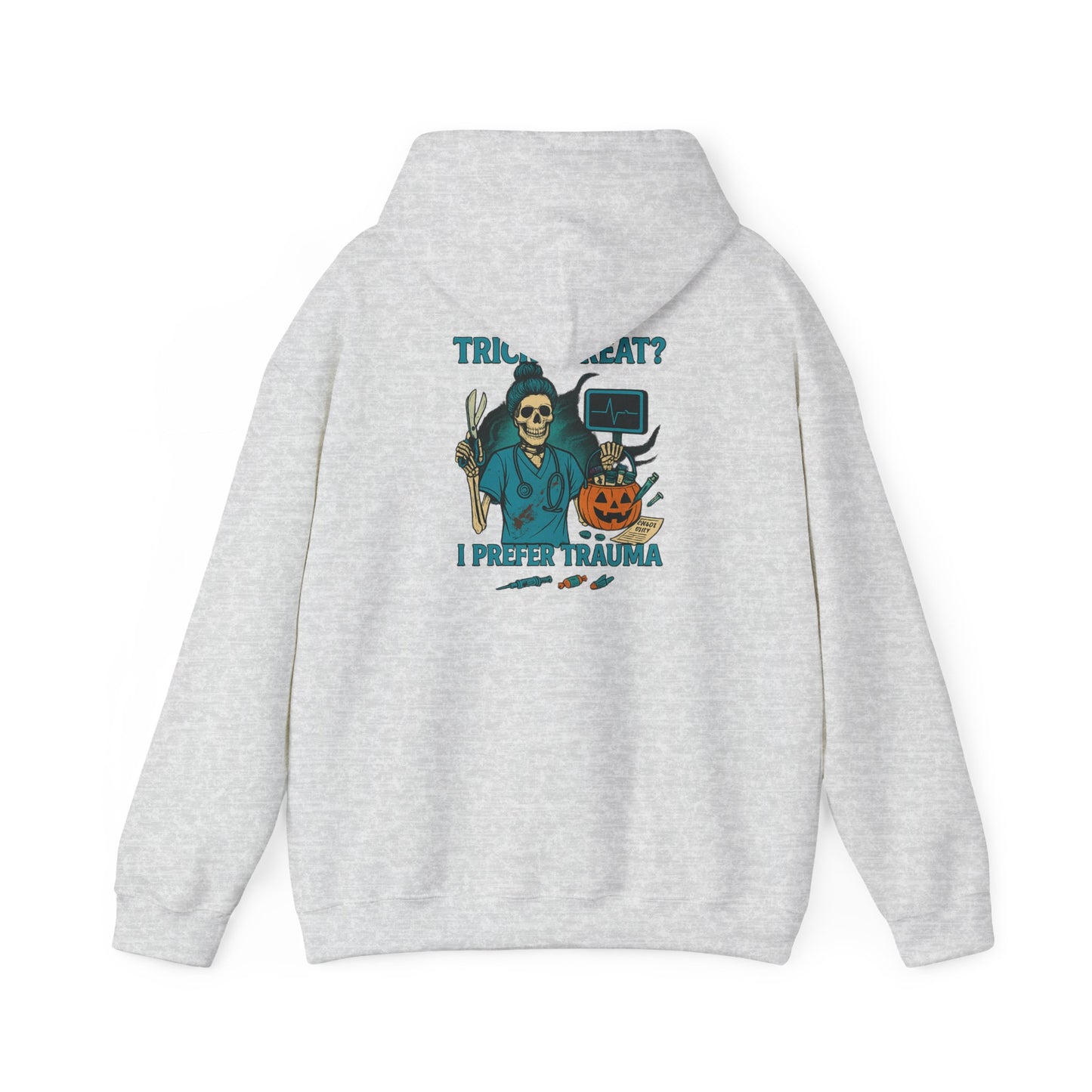 Halloween Humor Hoodie, Unisex Sweatshirt for Spooky Season, Trick or Treat Sweatshirt, Creepy Cute Sweatshirt, Gift for Horror Fans