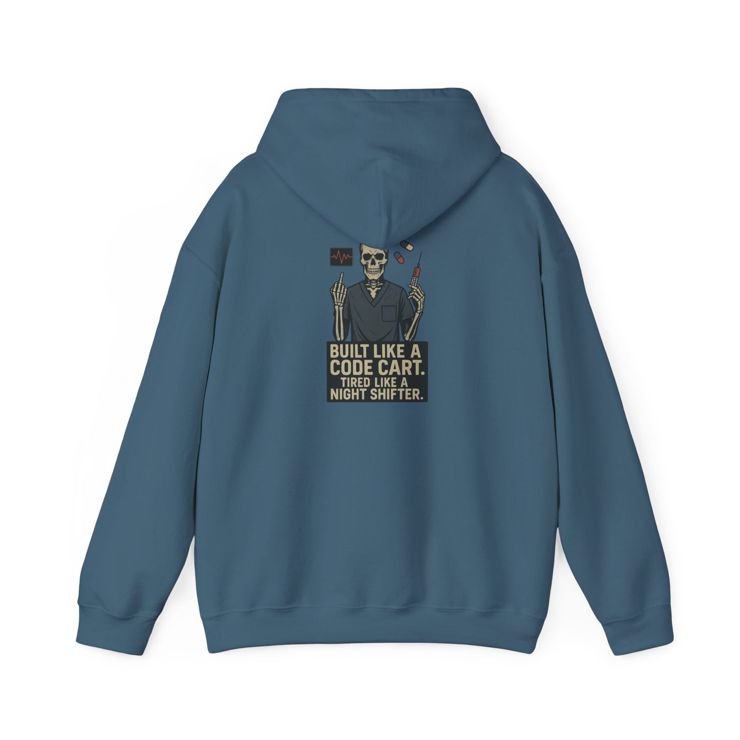 “Built Like a Code Cart. Tired Like a Night Shifter.” – Sarcastic Men’s Hoodie