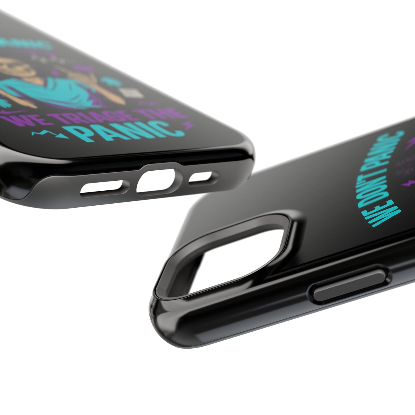 Magnetic Phone Case with Skull Design - We Don't Panic, Perfect for Nurses and Medical Professionals, Halloween Gift, Fun Accessory, [...]