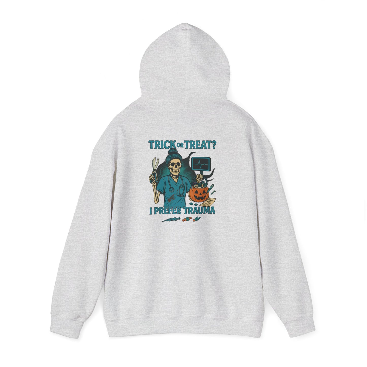 Halloween Humor Hoodie, Unisex Sweatshirt for Spooky Season, Trick or Treat Sweatshirt, Creepy Cute Sweatshirt, Gift for Horror Fans
