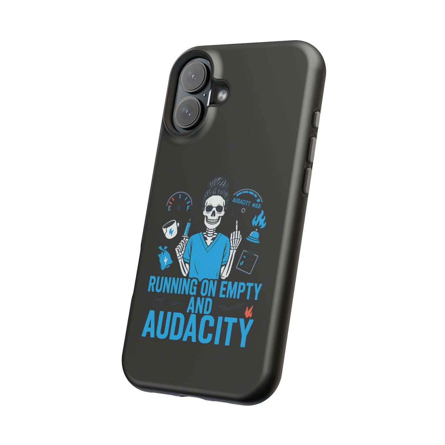 “Running on Empty and Audacity” – Nurse Chaos Phone Case
