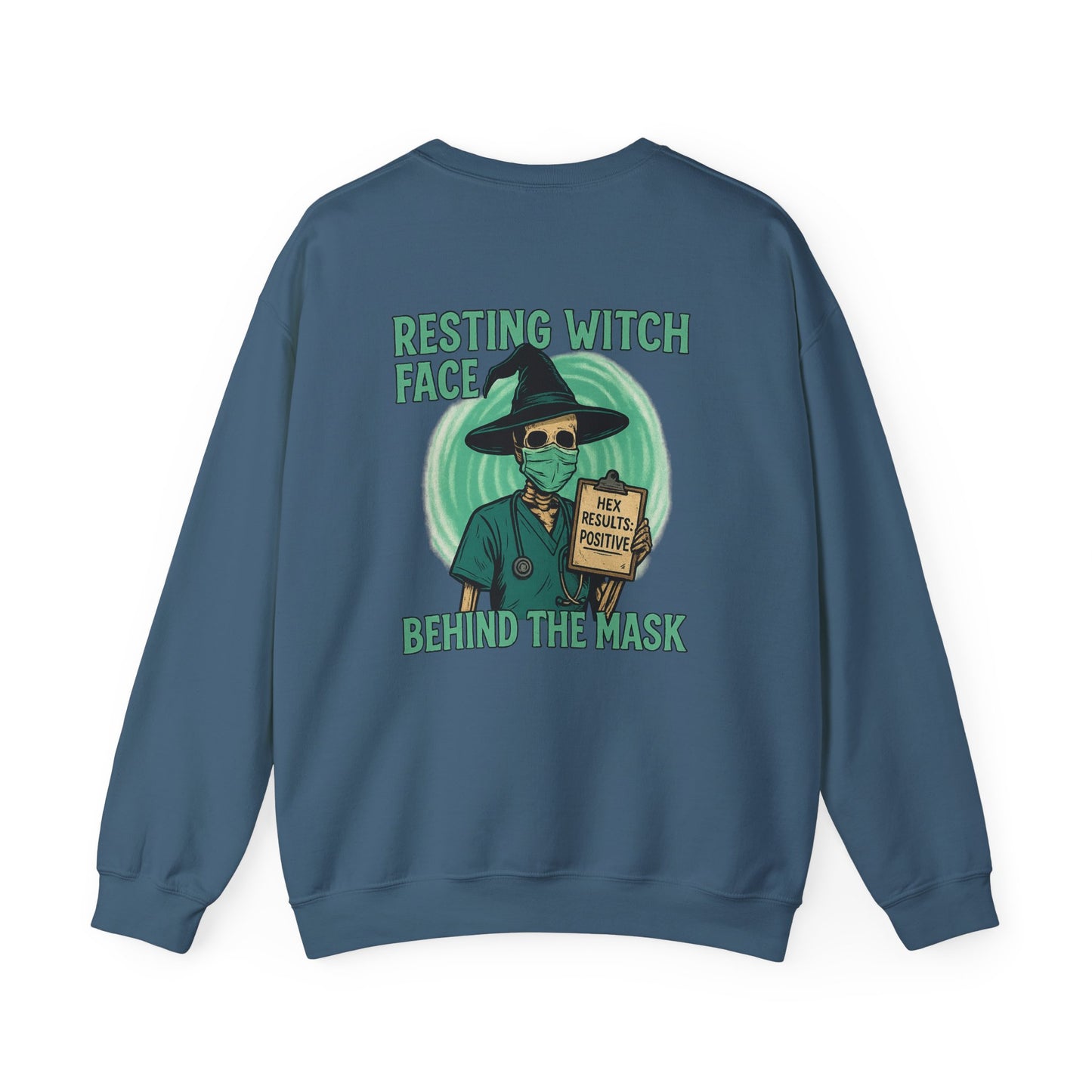 Resting Witch Face Crewneck Sweatshirt - Cozy Fall Fashion, Halloween Apparel, Unisex Sweatshirt, Spooky Season Gift, Witch Theme