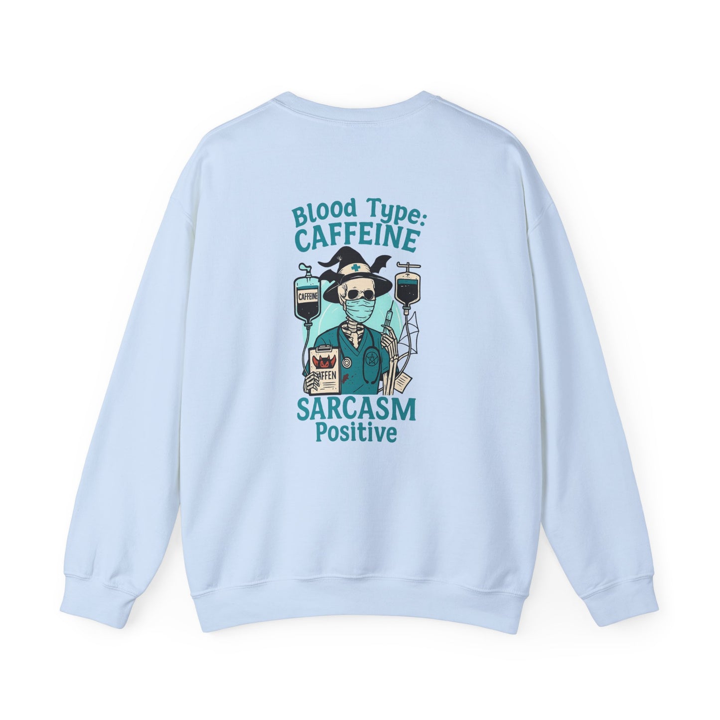 Caffeine Sarcasm Sweatshirt - Unisex Crewneck, Funny Gift for Coffee Lovers, Casual Wear, Humor Apparel, Perfect for Birthdays, Holidays