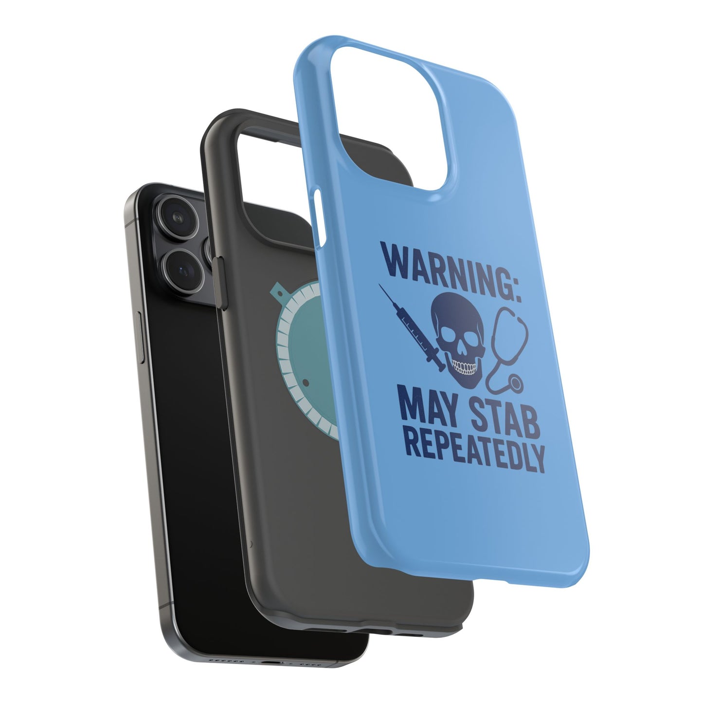 Warning May Stab Repeatedly Phone Case | Quirky Medical Humor, Gift for Healthcare Workers, Fun Phone Accessories, Doctors' Gift, Nurse Gift