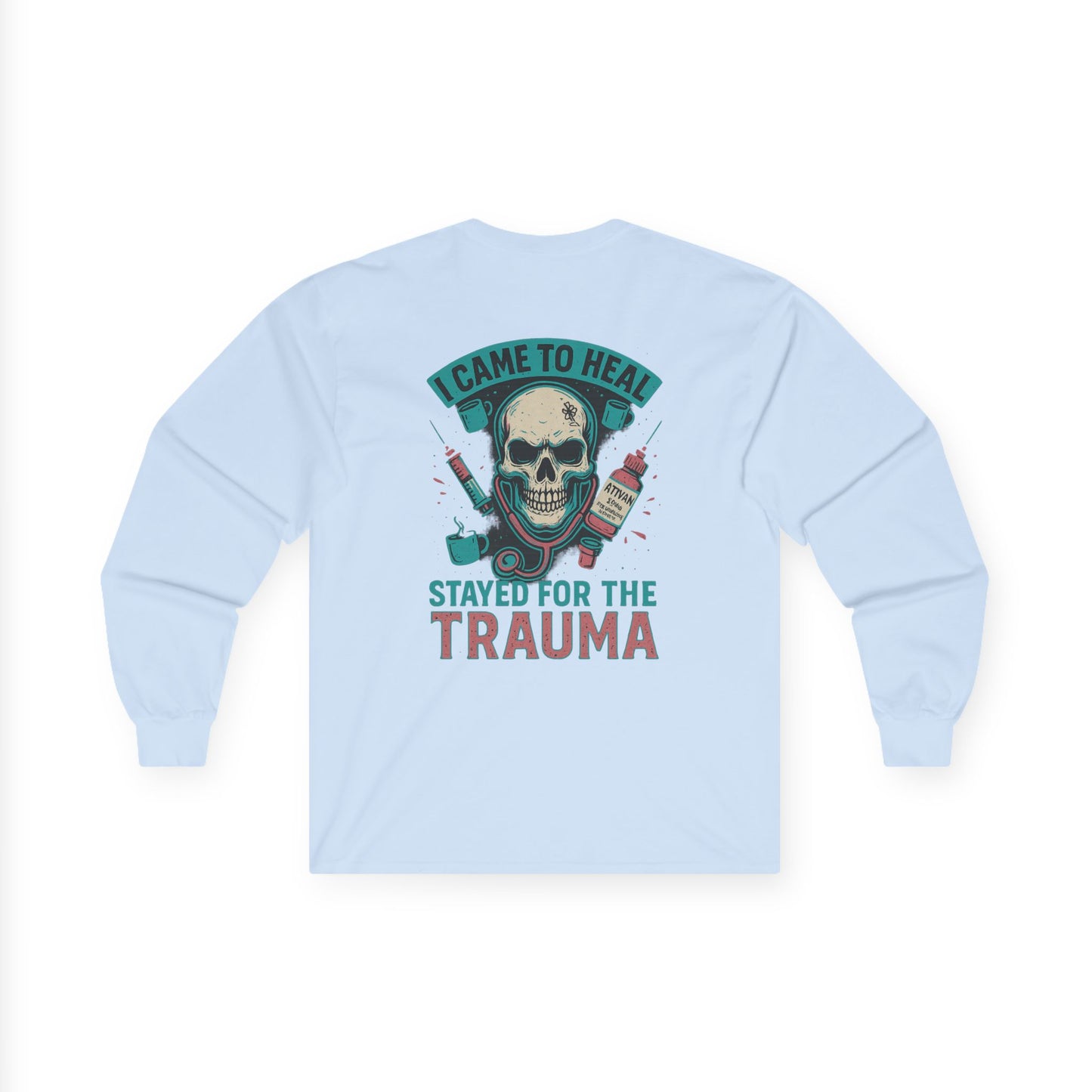 Trauma Healing Graphic Long Sleeve Tee - Perfect for Therapists, Mental Health Awareness, Unique Gift, Casual Wear