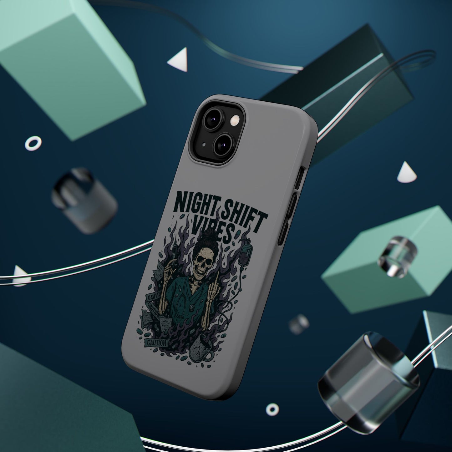 “Night Shift Vibes” – Bright & Chaotic Nurse Phone Case