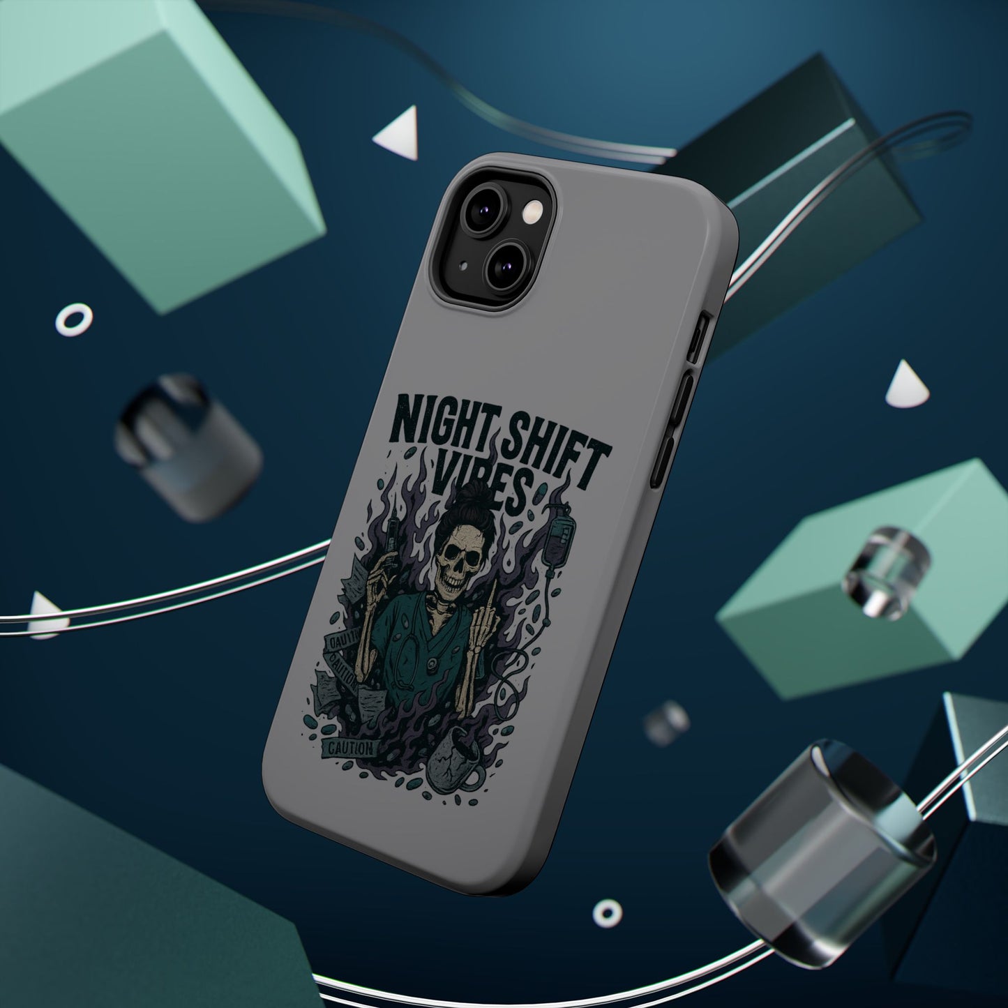 “Night Shift Vibes” – Bright & Chaotic Nurse Phone Case