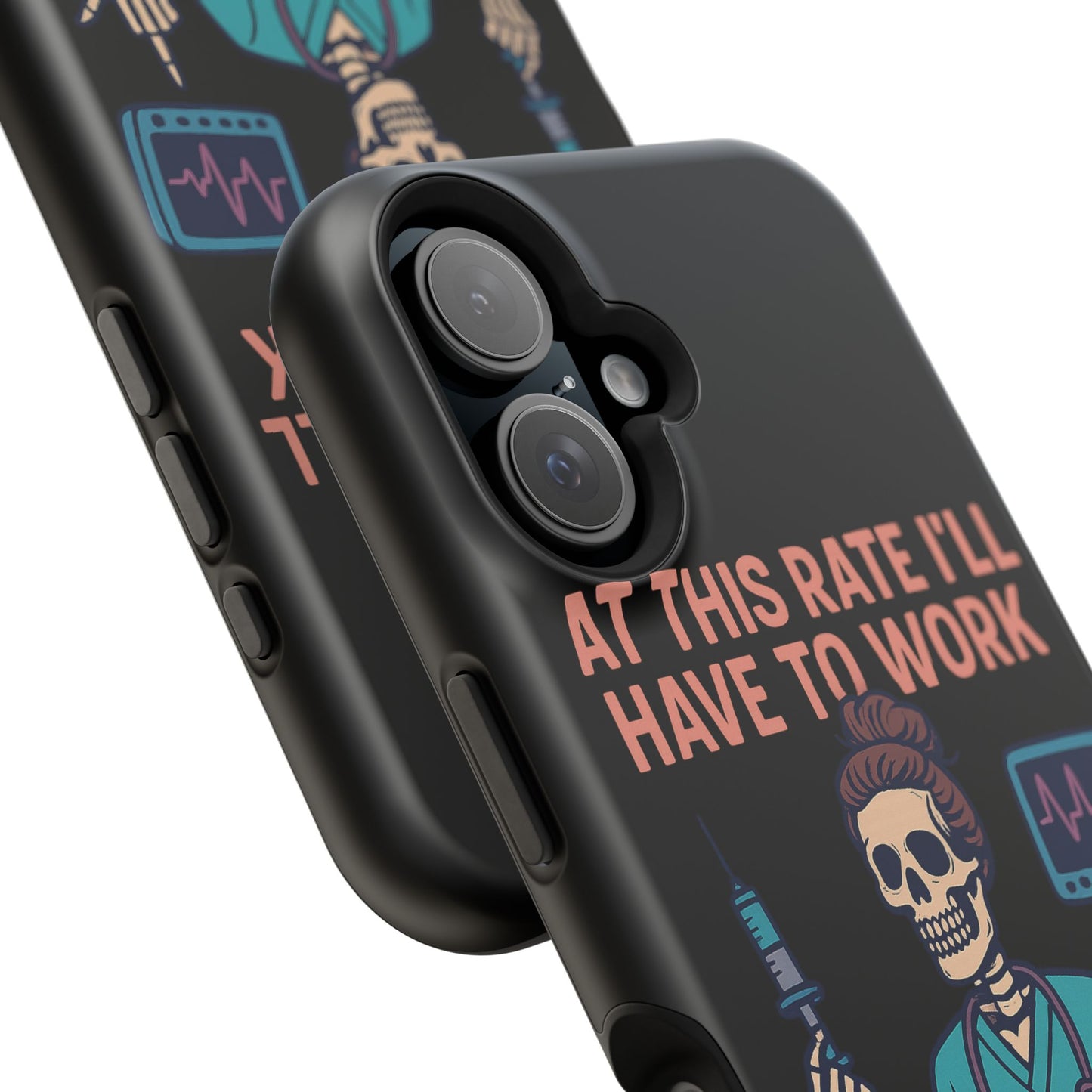 Magnetic Tough Phone Case, 3 Days Postmortem Skull Design, Cute Nurse Gift, Halloween Decor, Unique Phone Accessory