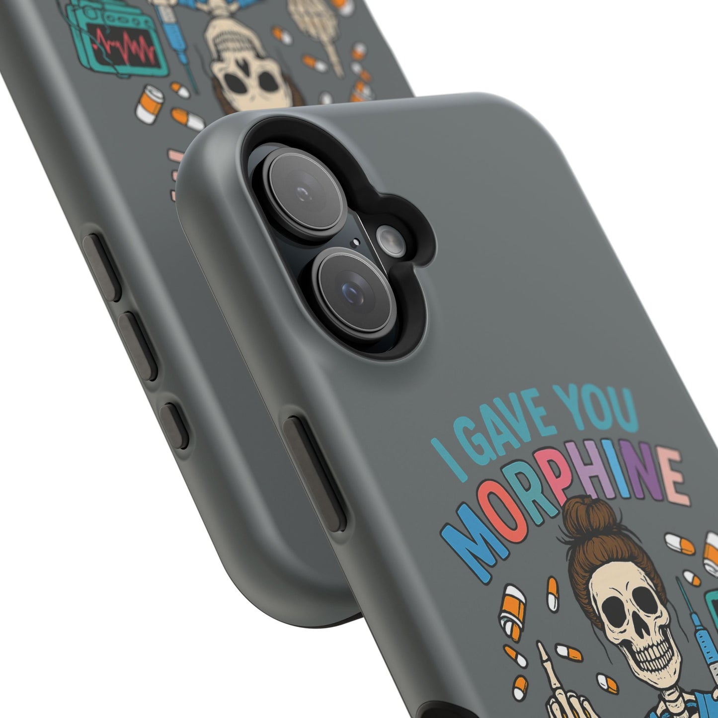 Gothic Phone Case, Unique Skeleton Design, Funny Gift for Nurses, Halloween Accessory, Hospital Humor