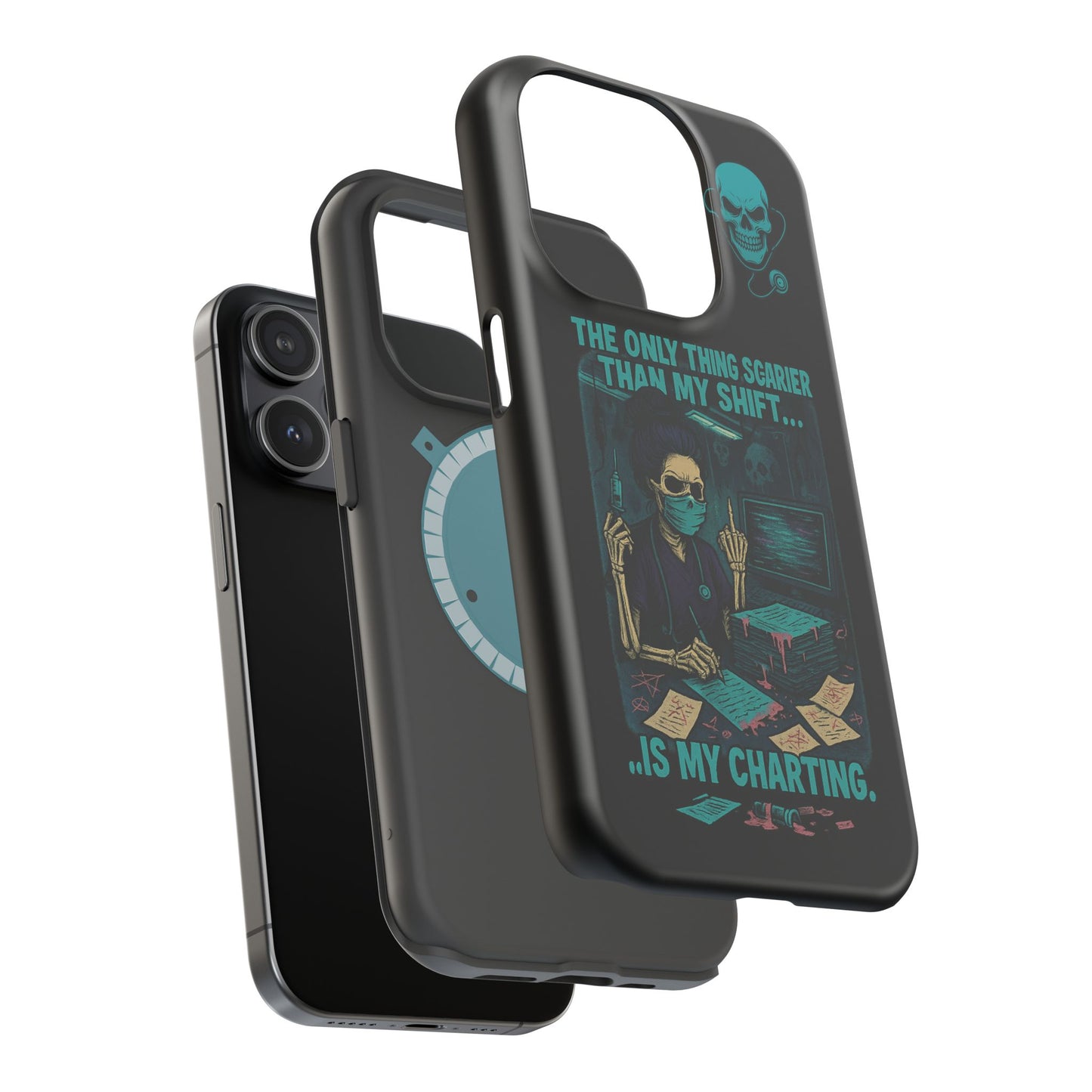 Healthcare Scary Shift Phone Case, Nurse Gift, Medical Humor Case, Halloween Phone accessory, Magnetic Tough Cases