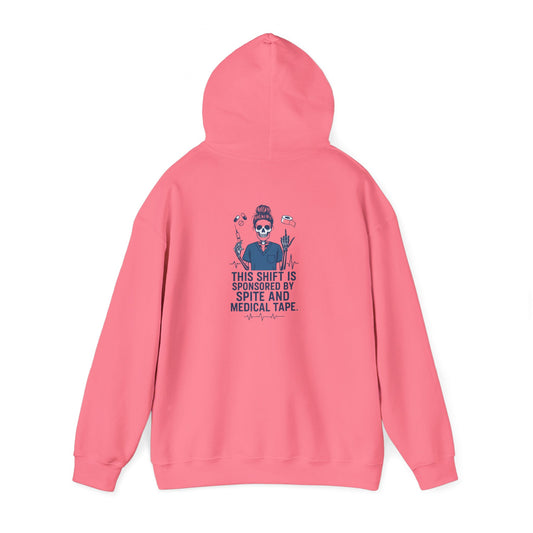 “This Shift Sponsored by Spite and Medical Tape” – Chaotic Nurse Hoodie