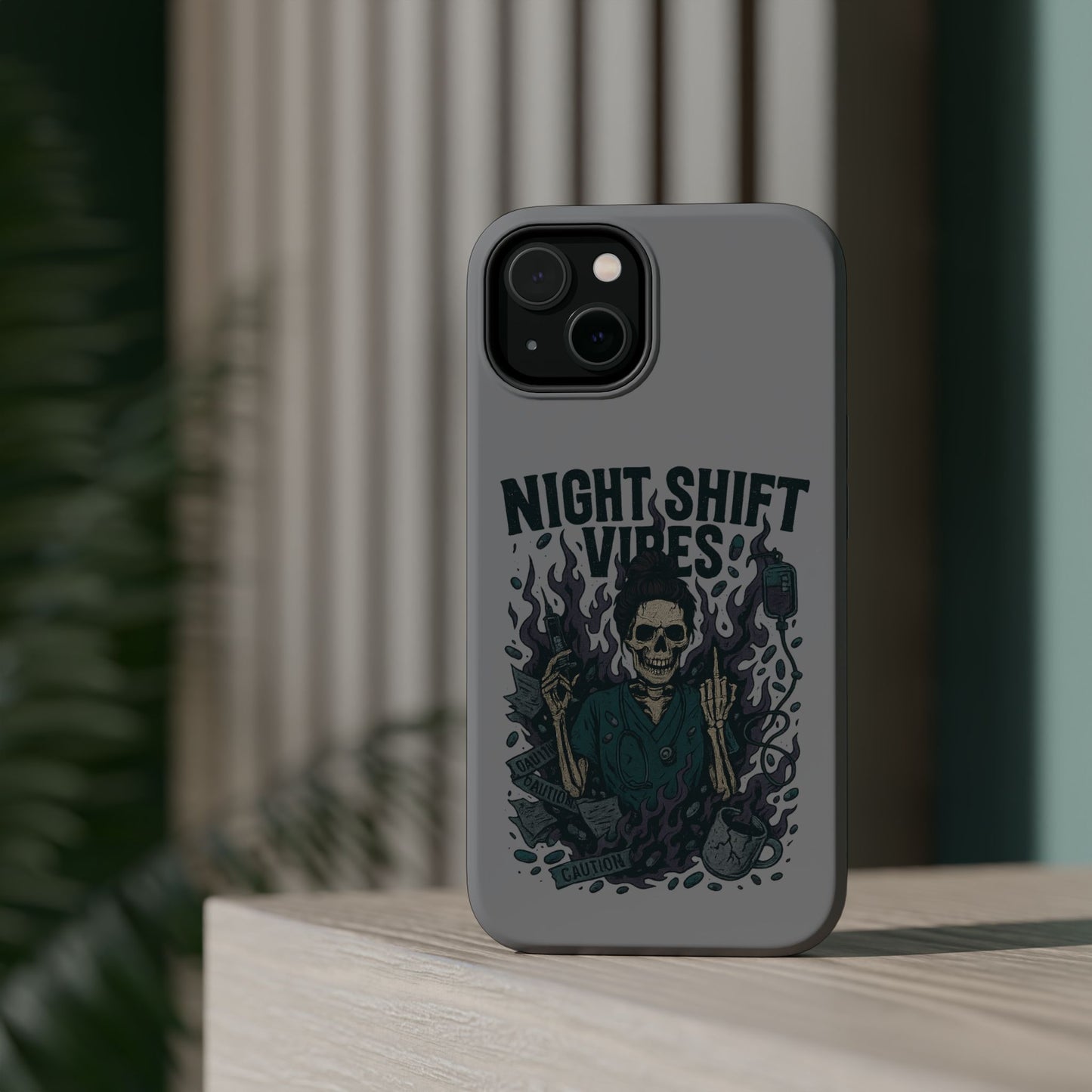 “Night Shift Vibes” – Bright & Chaotic Nurse Phone Case