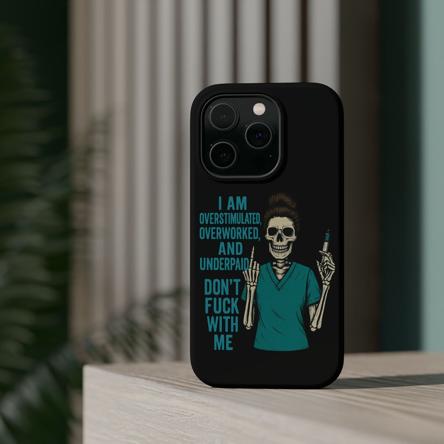 Magnetic Phone Cases, Overworked Healthcare Worker, Nurse Gift, Halloween, Funny Quote, Tough Cases