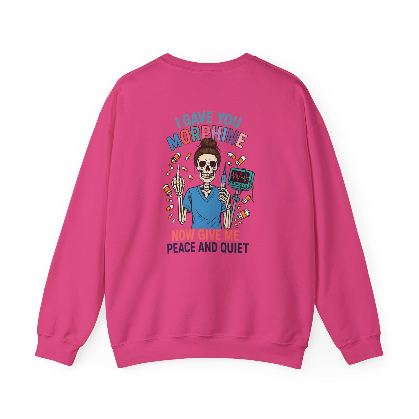 Peace and Quiet Skeleton Sweatshirt, Unisex Crewneck, Funny Halloween Gift, Cozy Sweatshirt, Unique Gift for Her, Graphic Pullover