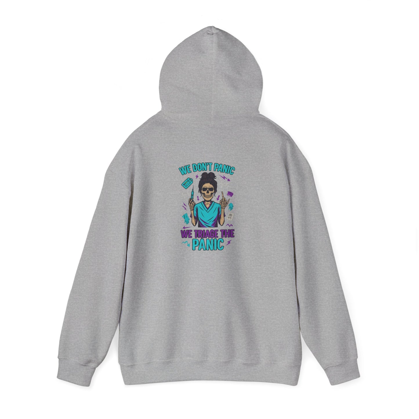 "We Traded the Panic" Unisex Hoodie - Cozy Sweatshirt for Everyday Comfort, Gift for Fans of Humor, Casual Wear, Fall Style, [...]