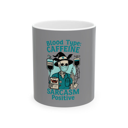 Sarcasm Positive Coffee Mug - For Caffeine Lovers, Funny Gift for Friends, Unique Tea Cup, Perfect for Birthdays, Office Decor