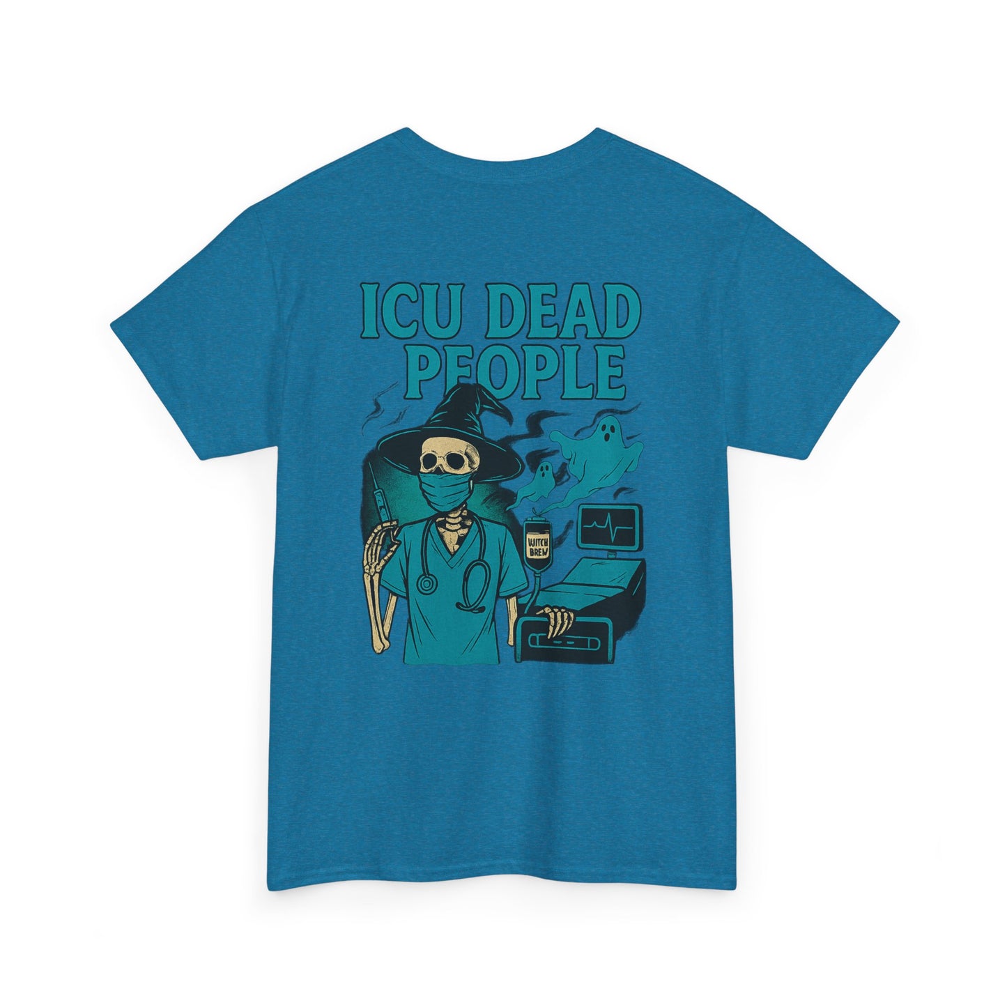 Humorous ICU Nurse Tee, Funny Medical Shirt, Unisex Heavy Cotton T-Shirt, Gift for Healthcare Workers, Halloween Medical Humor Tee