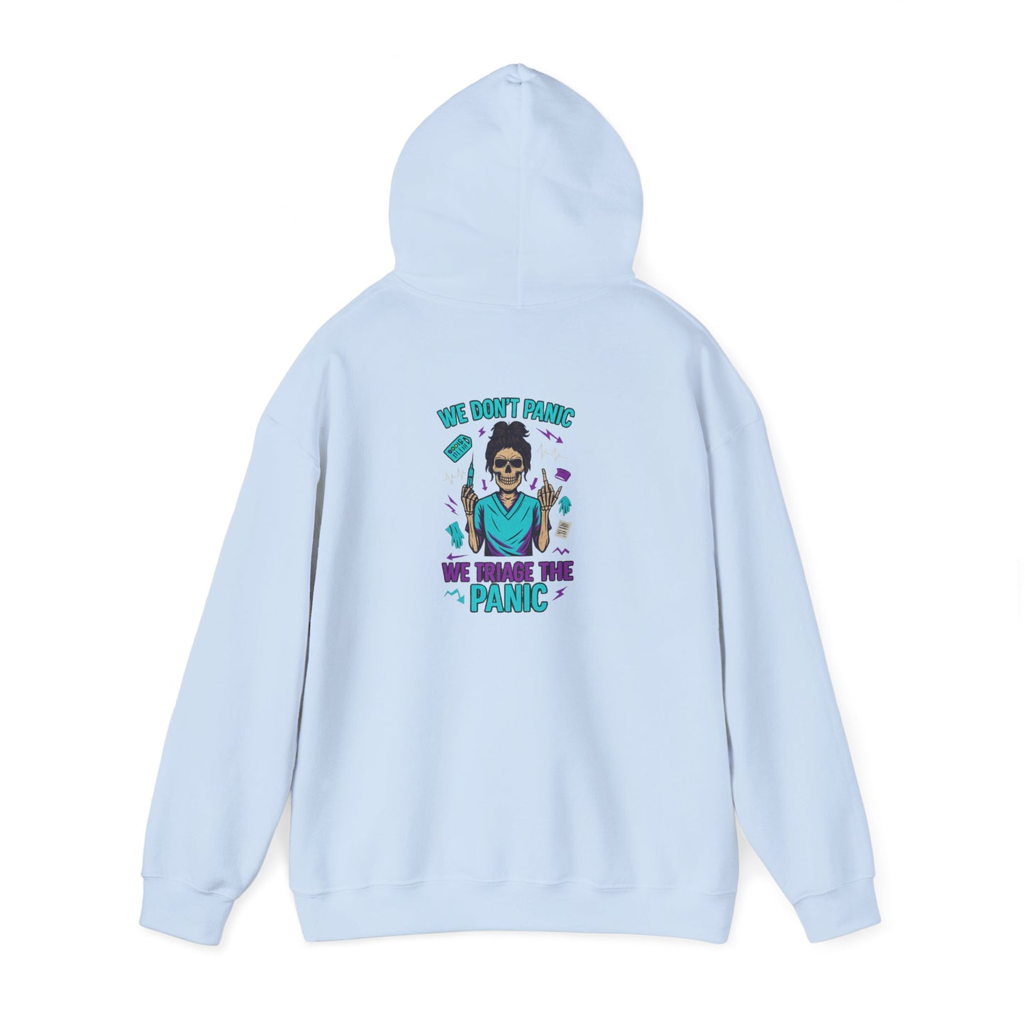 "We Traded the Panic" Unisex Hoodie - Cozy Sweatshirt for Everyday Comfort, Gift for Fans of Humor, Casual Wear, Fall Style, [...]