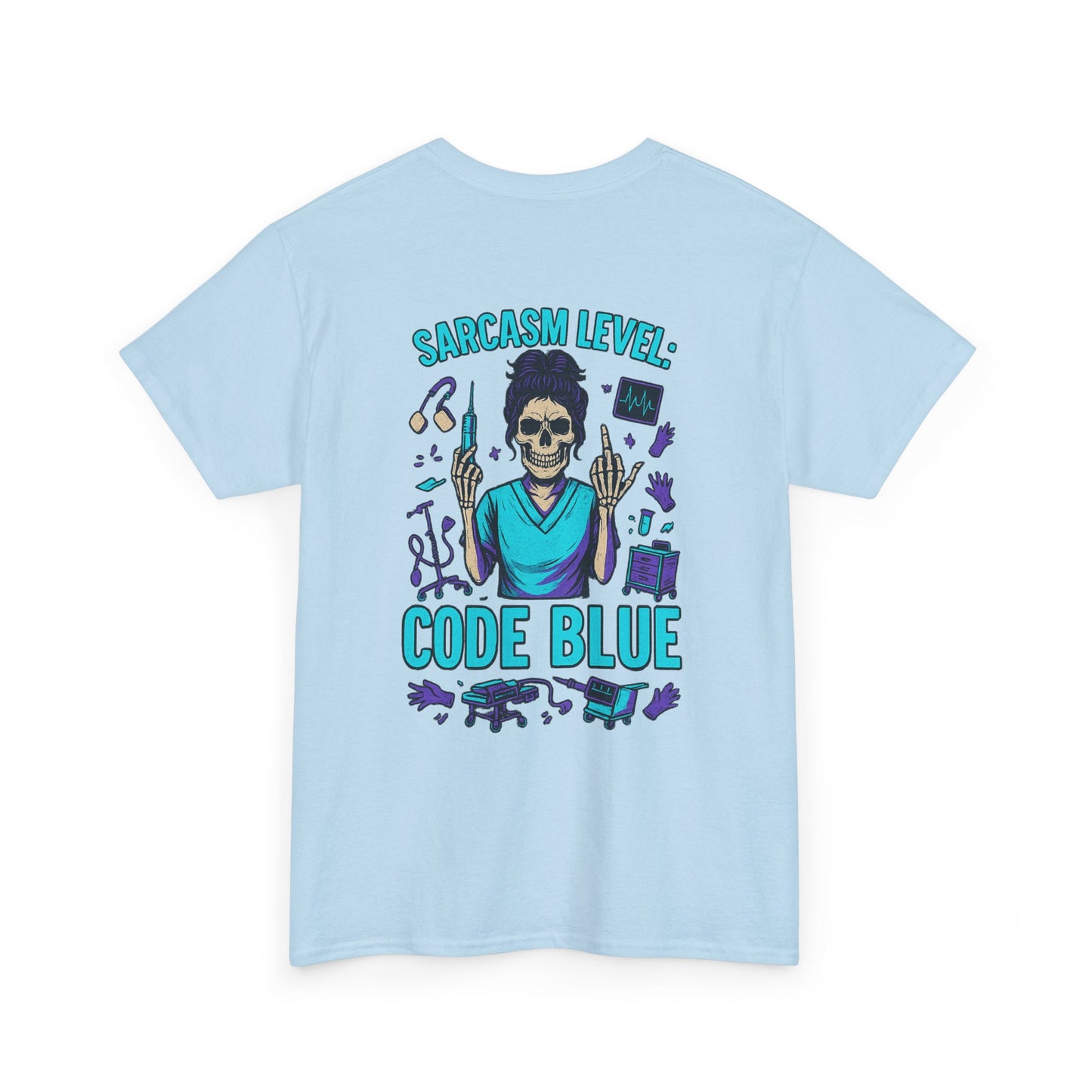 Sarcastic Skeleton Unisex Heavy Cotton Tee | Funny Graphic T-Shirt, Perfect Casual Wear, Gift for Friends, Humor Tee, Halloween Top