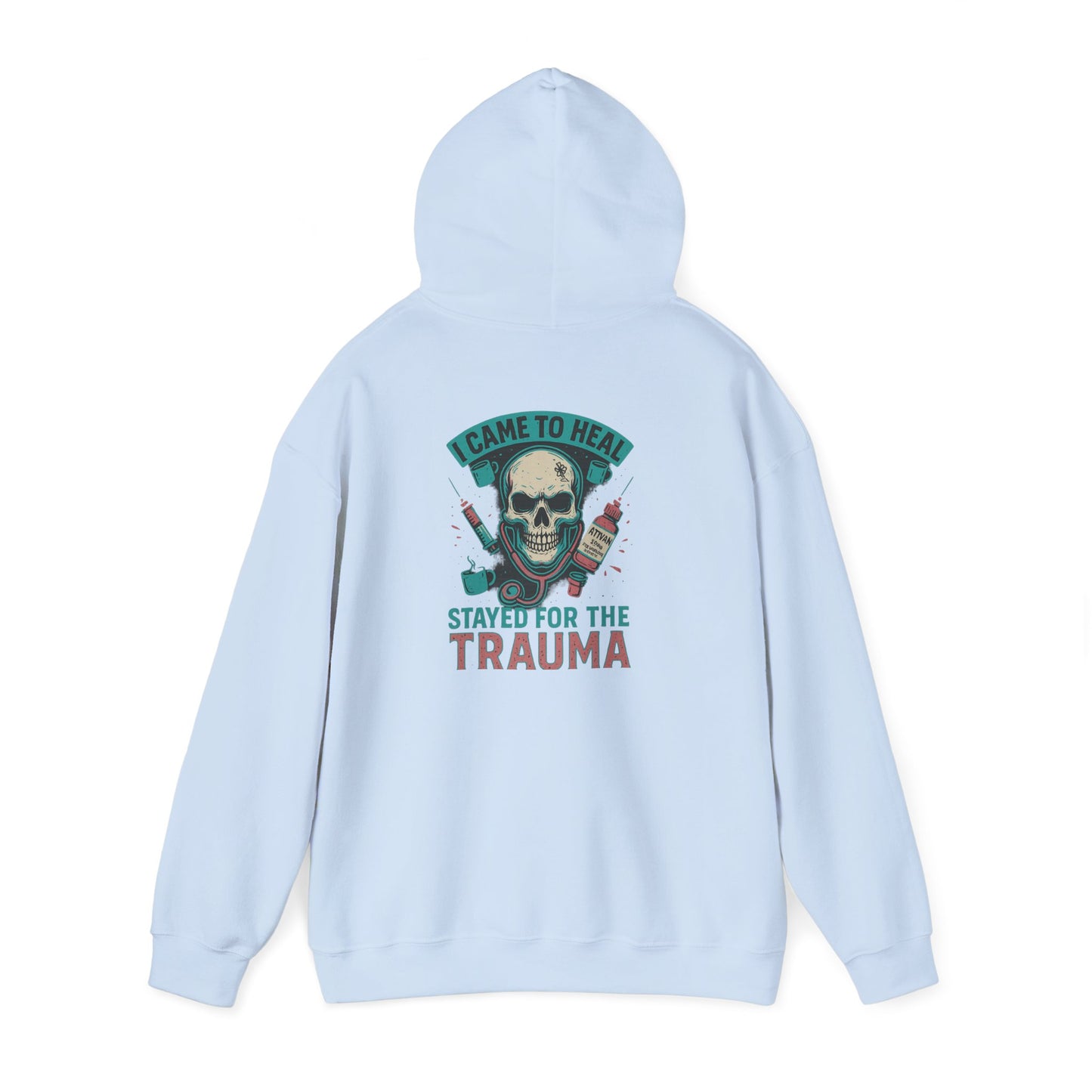 Trauma Hoodie, Cozy Unisex Sweatshirt for Comfort Fans, Perfect for Gifts, Casual Wear, and Halloween