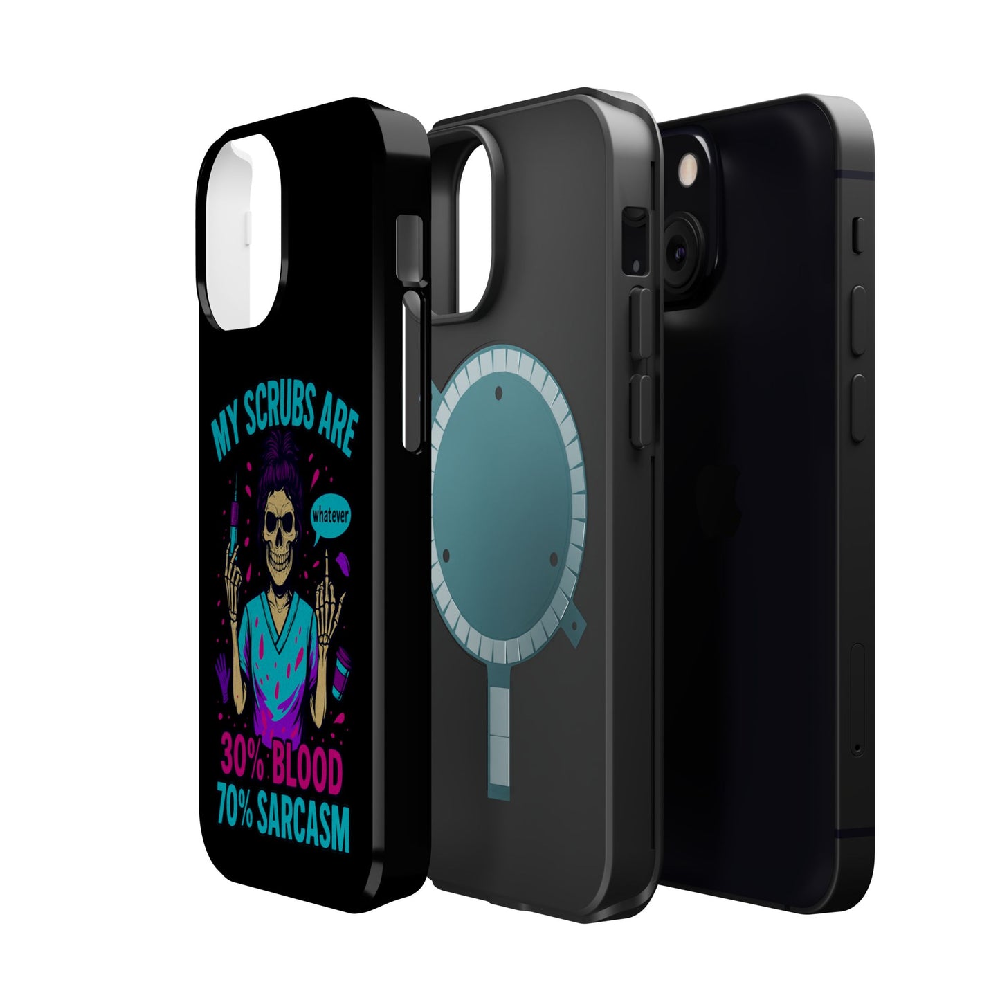 Sassy Nurse Phone Case, 30% Blood 70% Sarcasm Design, Healthcare Gift, Funny Medical Accessory, Tough Magnetic Cover