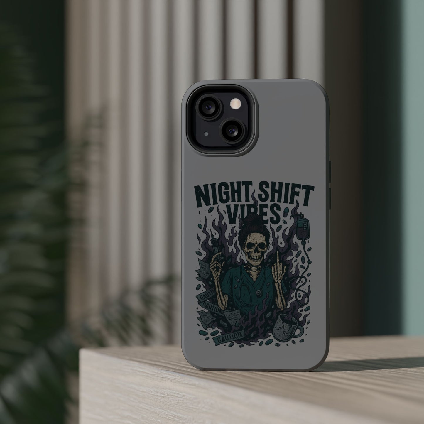 “Night Shift Vibes” – Bright & Chaotic Nurse Phone Case