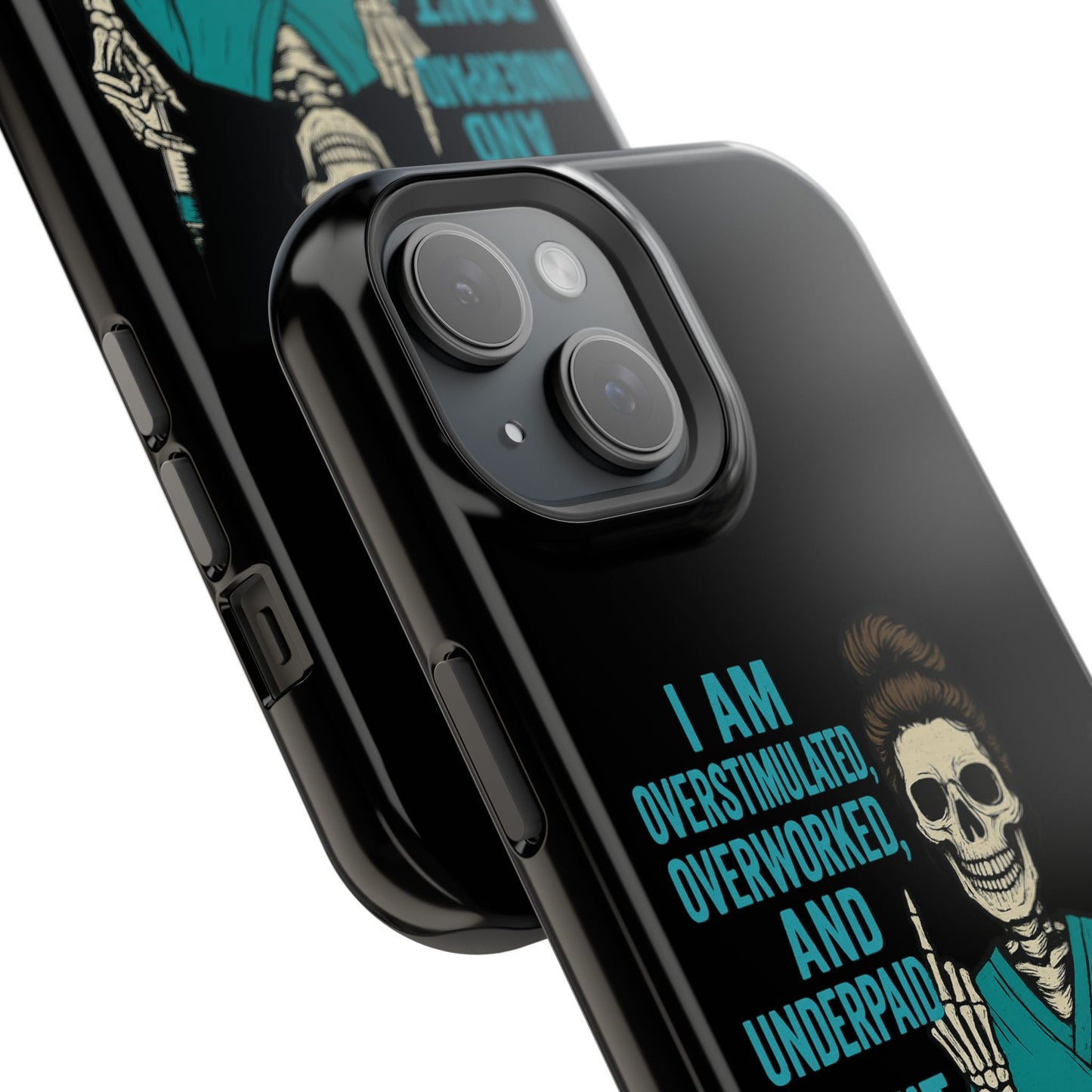Magnetic Phone Cases, Overworked Healthcare Worker, Nurse Gift, Halloween, Funny Quote, Tough Cases