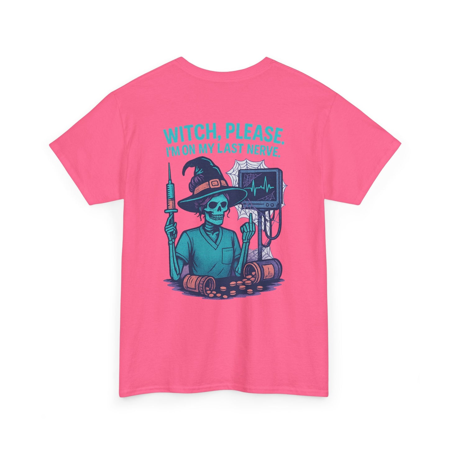 Witch Please Halloween Tee, Unisex Heavy Cotton Tee, Funny Halloween Shirt, Spooky Vibes Shirt, Gift for Witches, Halloween Celebration Gift