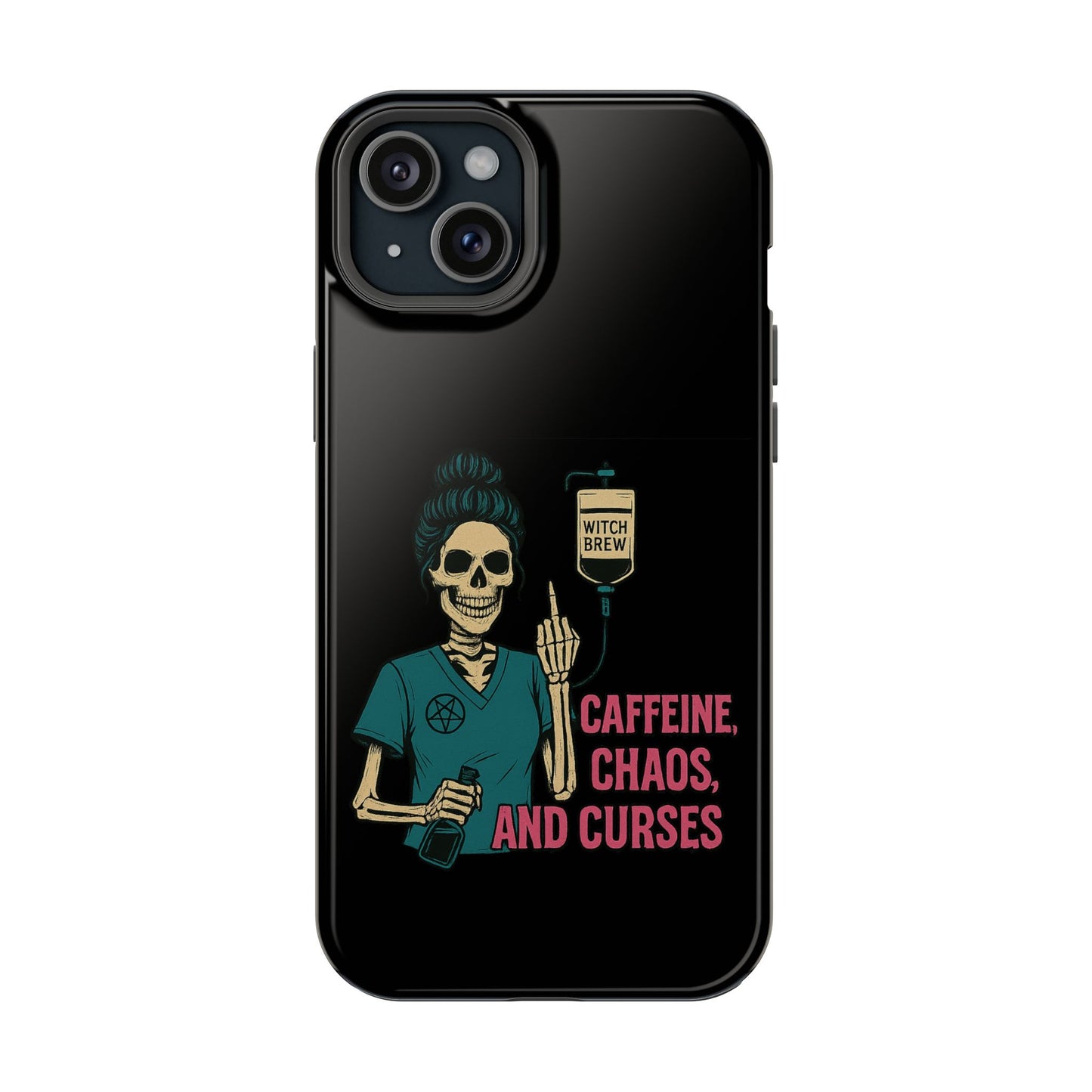 Caffeine Chaos Magnetic Phone Case, Halloween Gift, Witchy Accessories, Phone Cover, Spooky Style