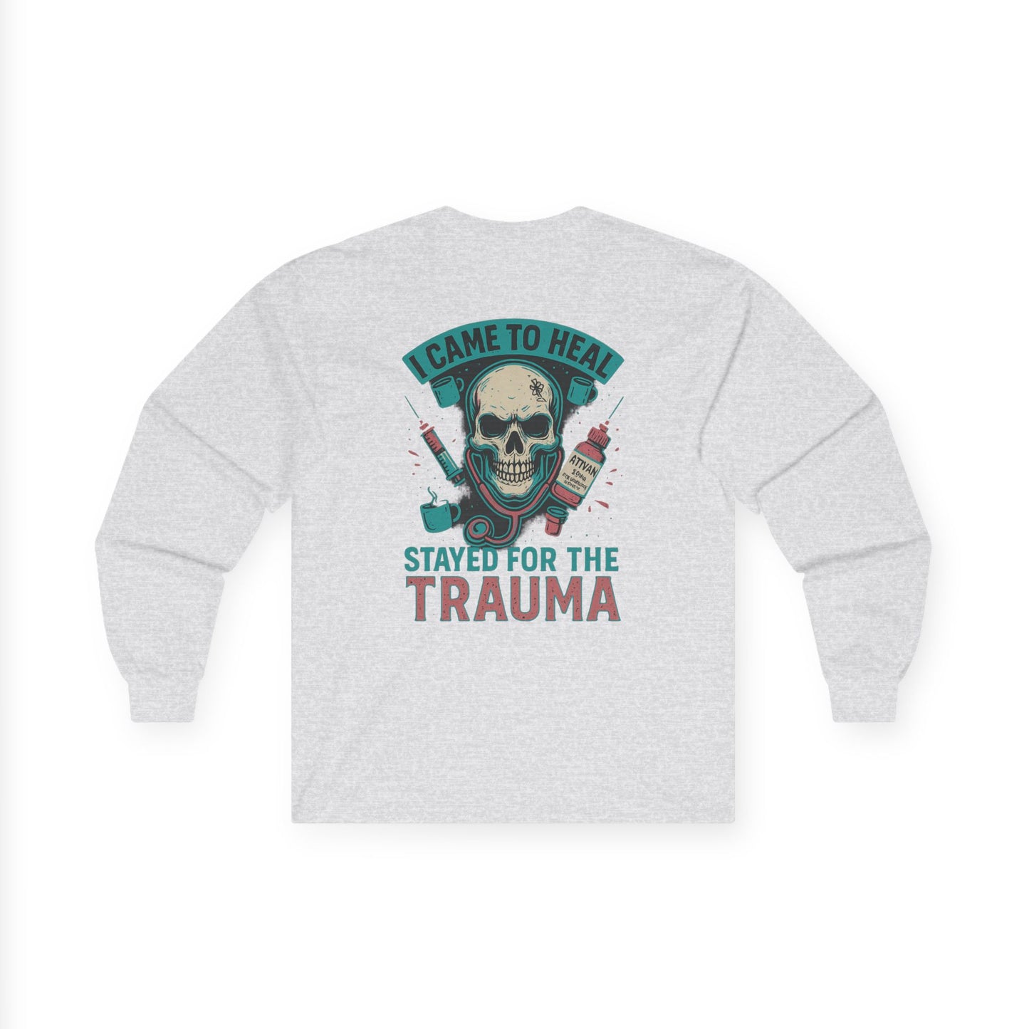 Trauma Healing Graphic Long Sleeve Tee - Perfect for Therapists, Mental Health Awareness, Unique Gift, Casual Wear
