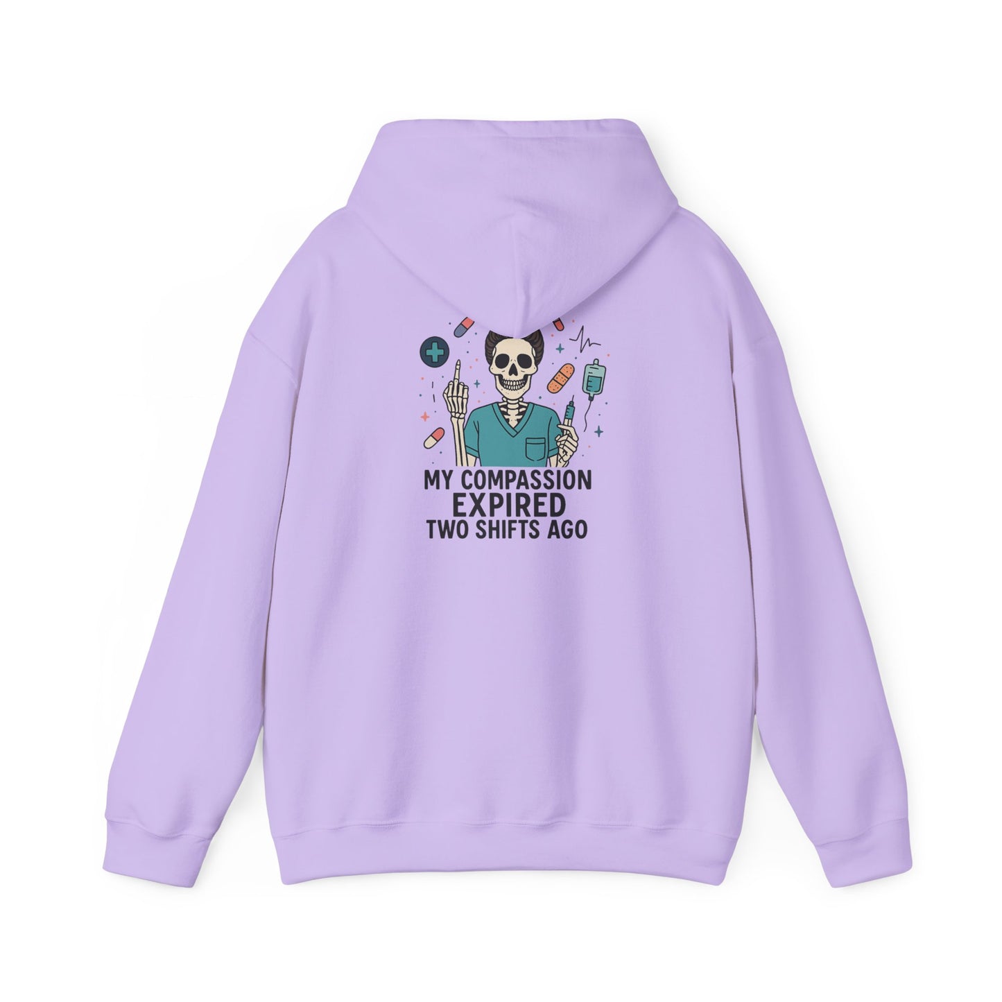 “My Compassion Expired Two Shifts Ago” – Funny Nurse Hoodie