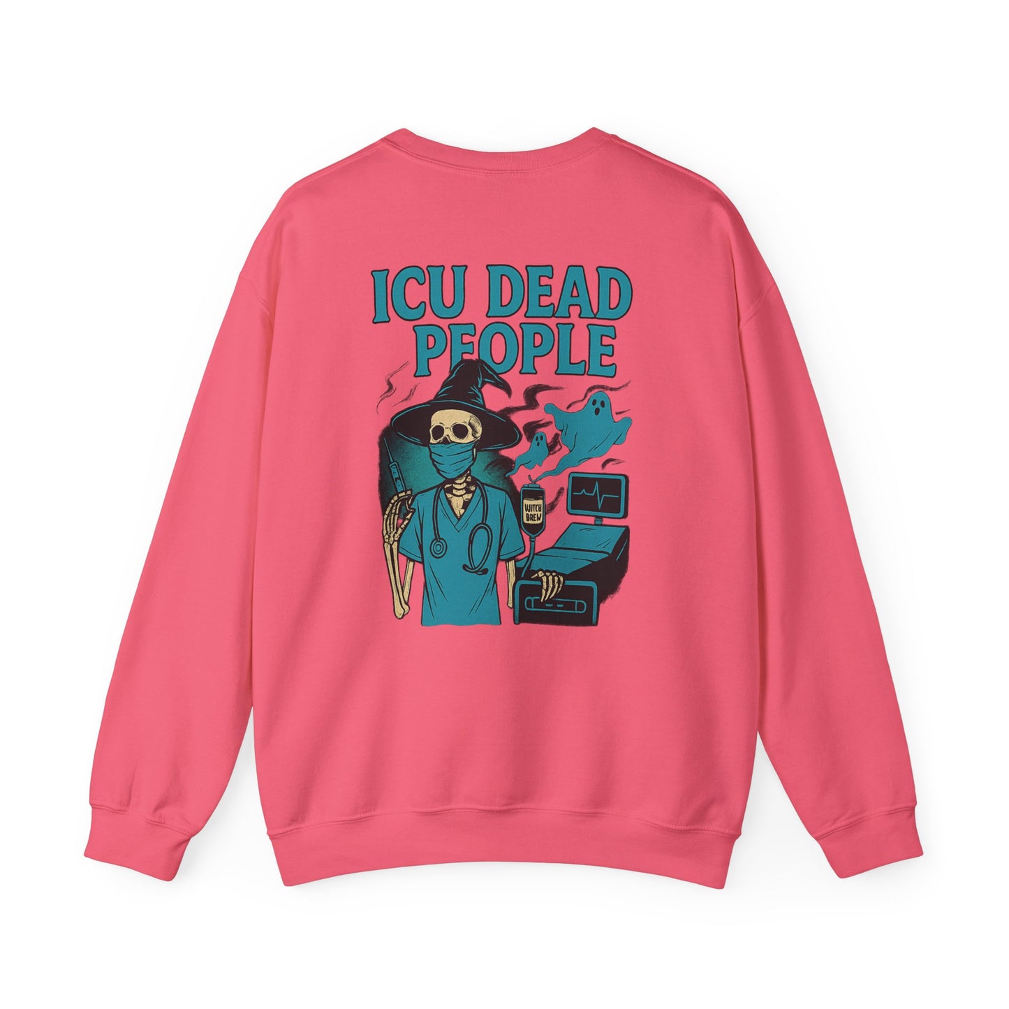 ICU Dead People Sweatshirt, Unisex Heavy Blend Crewneck, Funny Medical Sweatshirt, Halloween Gift, Nurses Appreciation