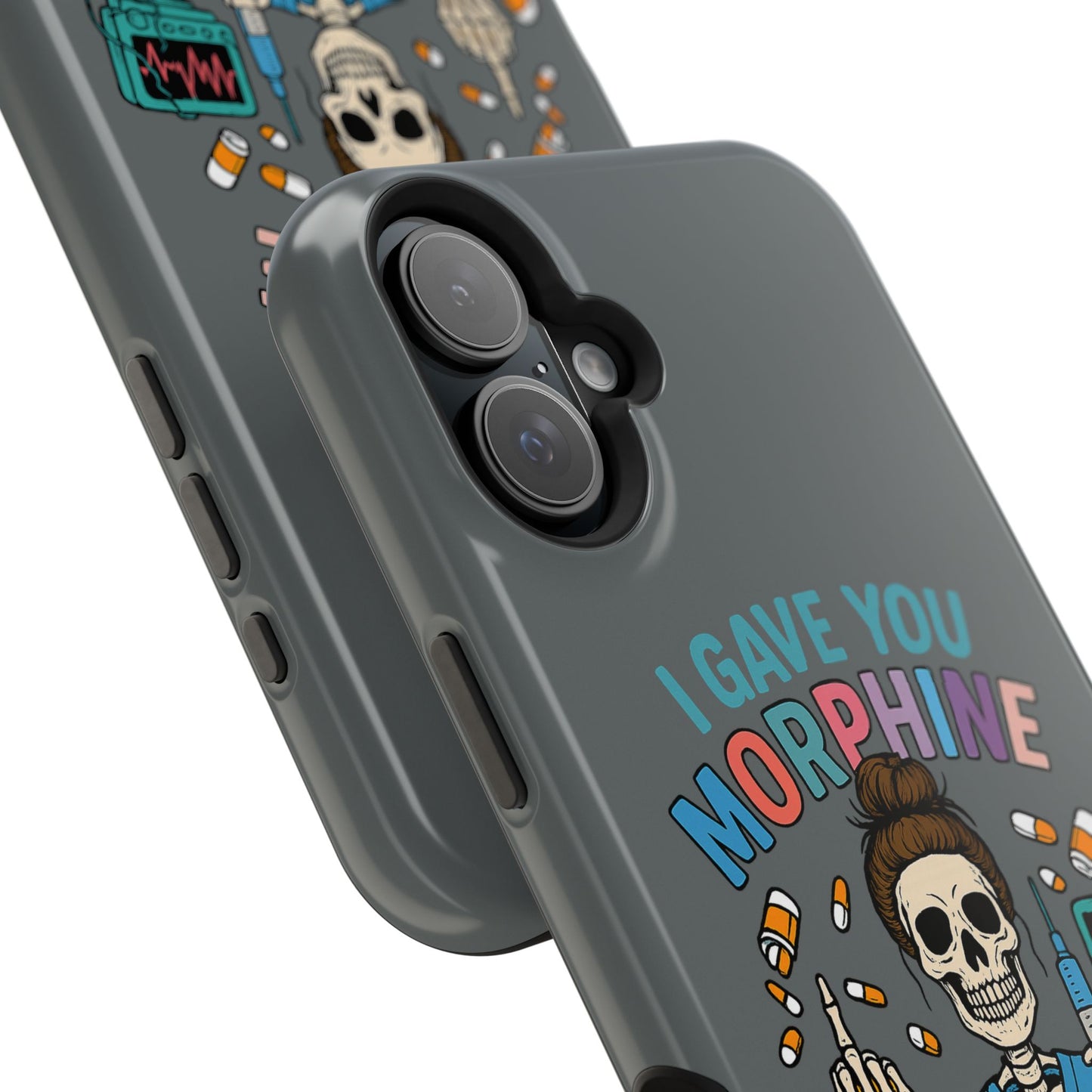 Gothic Phone Case, Unique Skeleton Design, Funny Gift for Nurses, Halloween Accessory, Hospital Humor