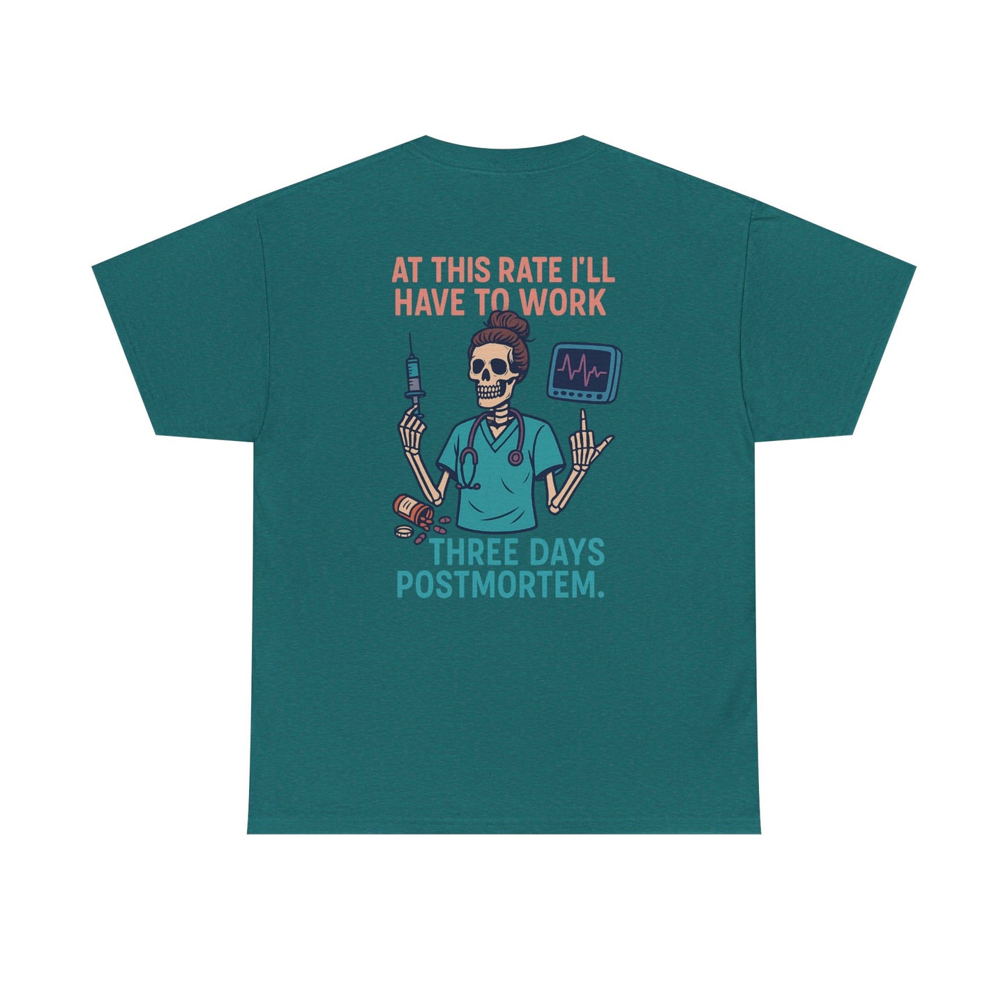 Lighthearted Skeleton Graphic Tee, Quirky Humor Shirt, Perfect Gift for Medical Professionals, Funny Halloween Apparel, Casual Everyday Wear