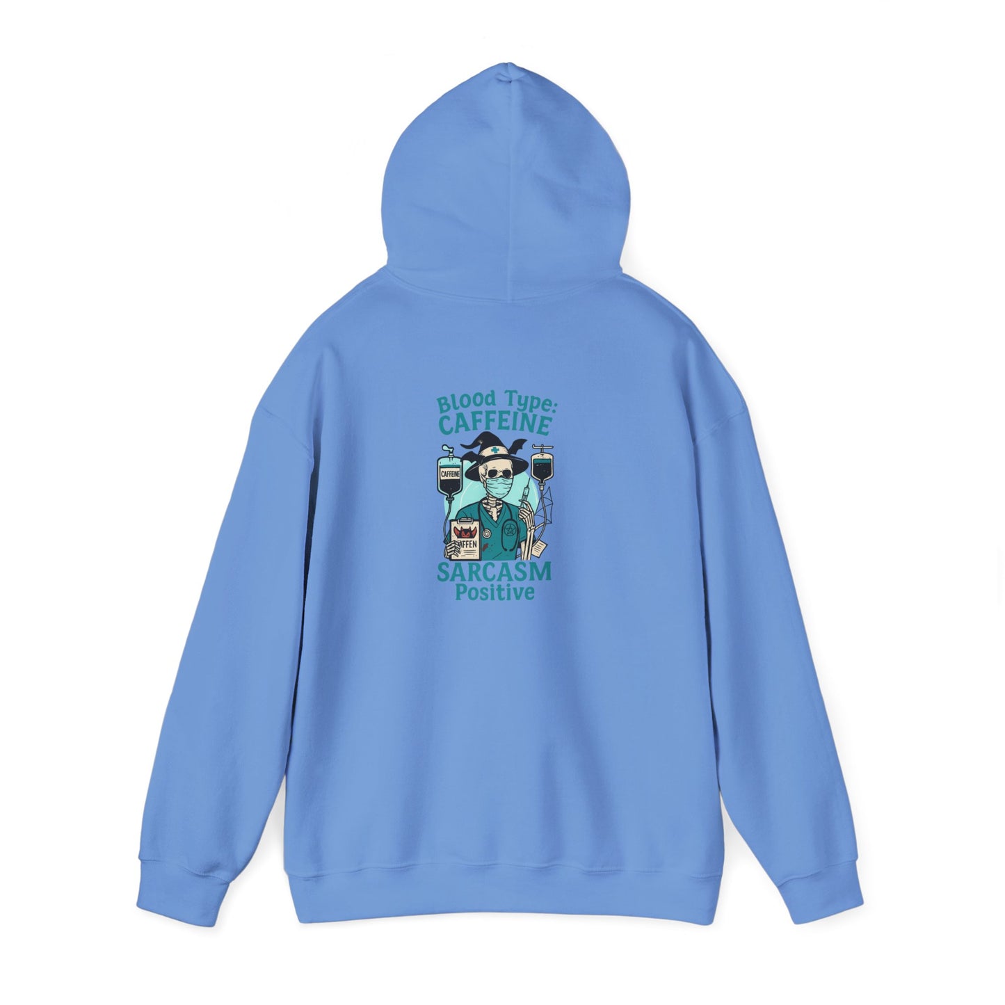 Caffeine & Sarcasm Hoodie, Cozy Pullover, Gift for Coffee Lovers, Funny Sweatshirt, Casual Wear, Unisex Apparel